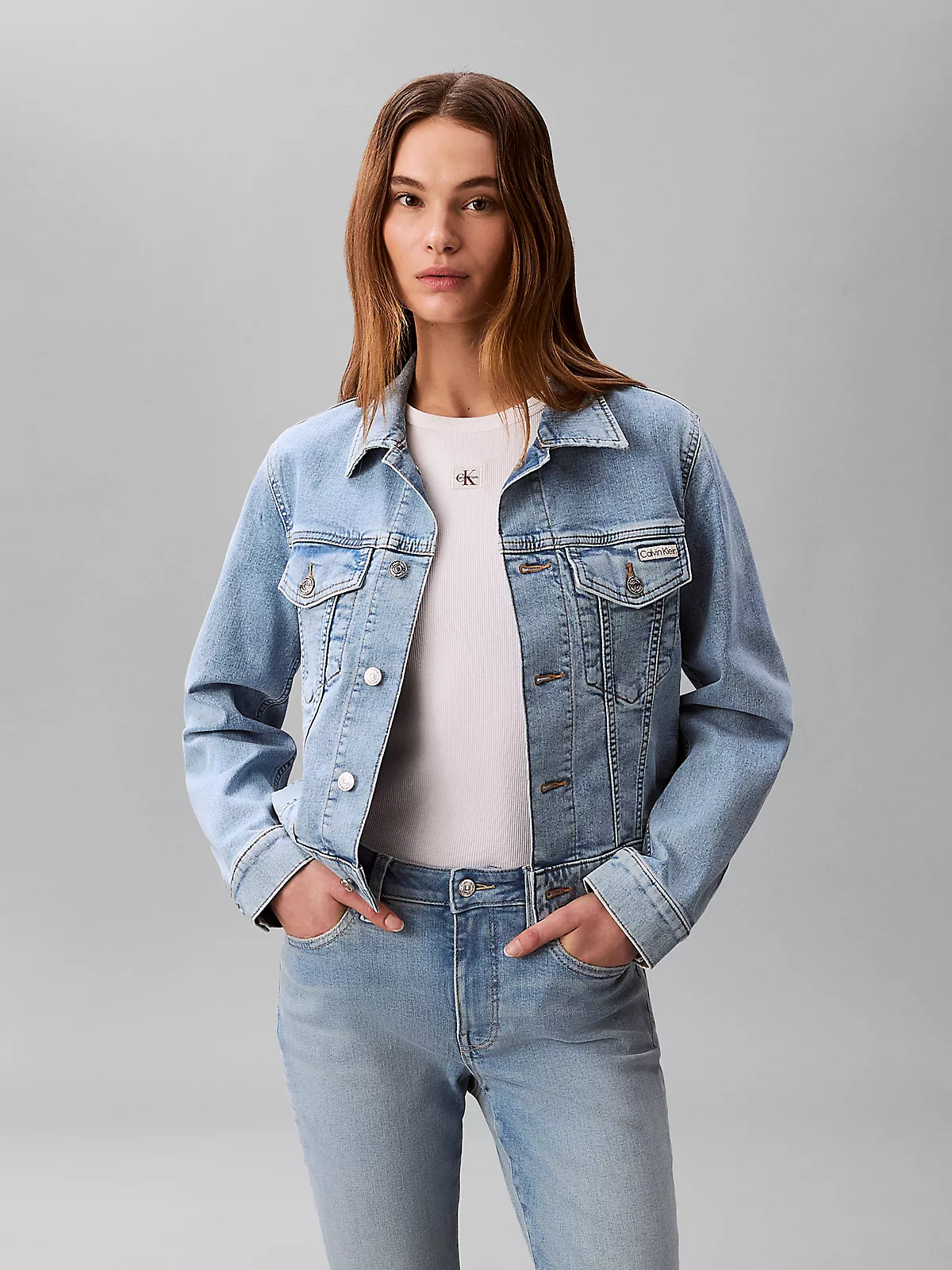 Calvin Klein Calvin Klein Kadın Regular Fit Cep Detaylı Gömlek Yaka Uzun Kollu Mavi Ceket LV047F672G-1XT