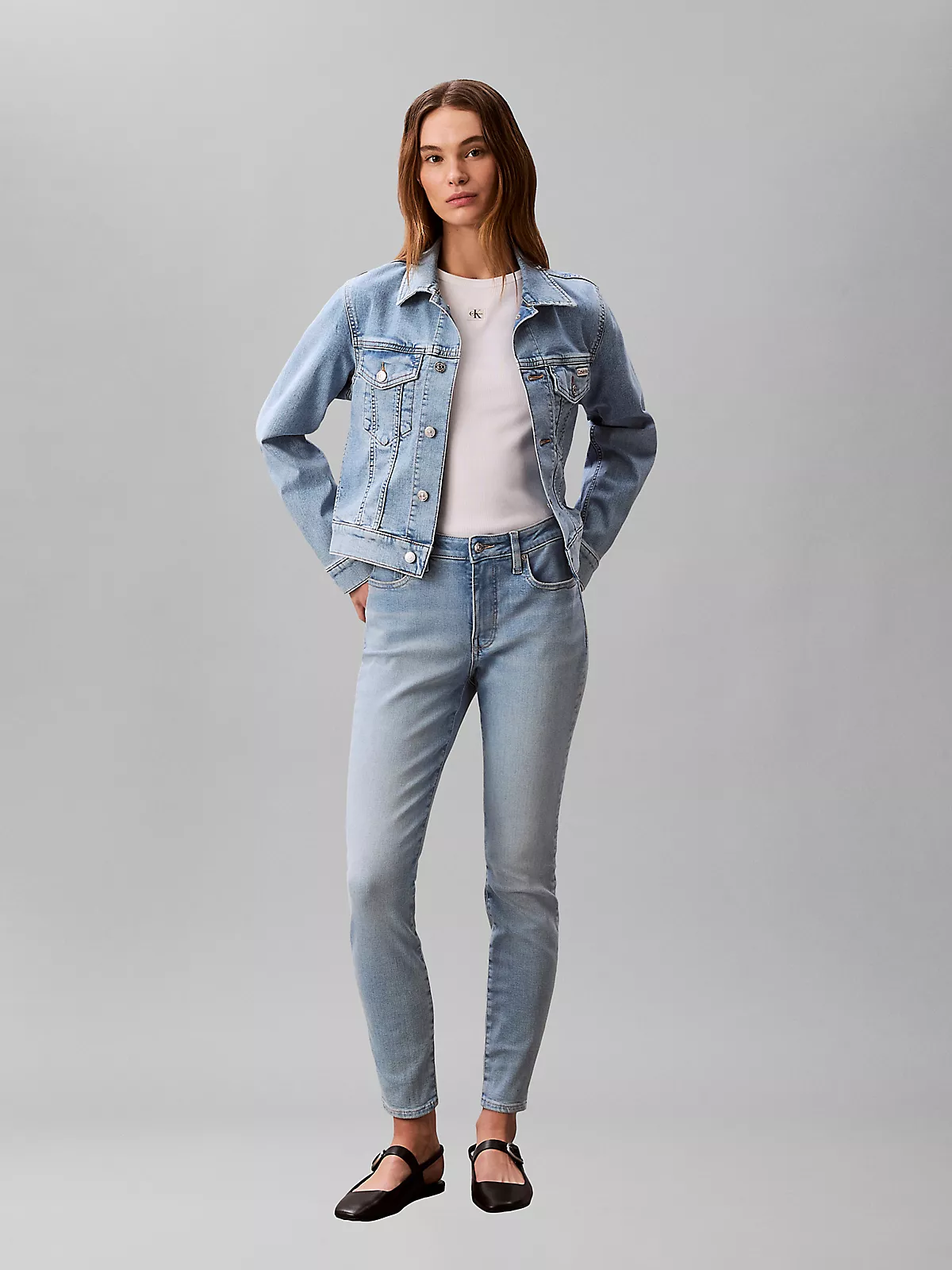 Calvin Klein Calvin Klein Kadın Regular Fit Cep Detaylı Gömlek Yaka Uzun Kollu Mavi Ceket LV047F672G-1XT