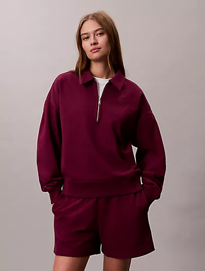 Calvin Klein Calvin Klein Kadın Regular Fit Polo Yaka Uzun Kollu Mor Sweatshirt LV047E235G-2E5