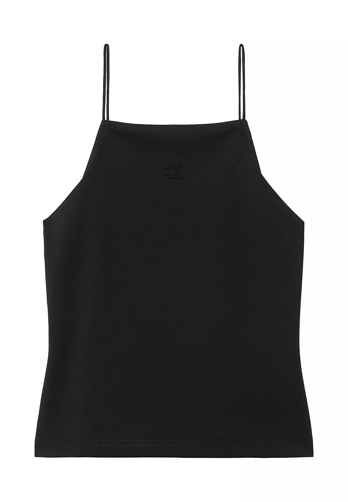 Calvin Klein Calvin Klein Kadın Slim Fit Dar İp Askılı Pamuklu Düz Dokuma Kumaş Siyah Bluz LV044F206G-UB1