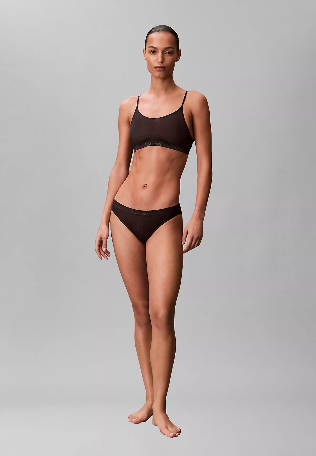 Calvin Klein Calvin Klein Kadın Slim Fit Dokuma Kumaş Mini Siyah Büstiyer LV00QF8871-UB1