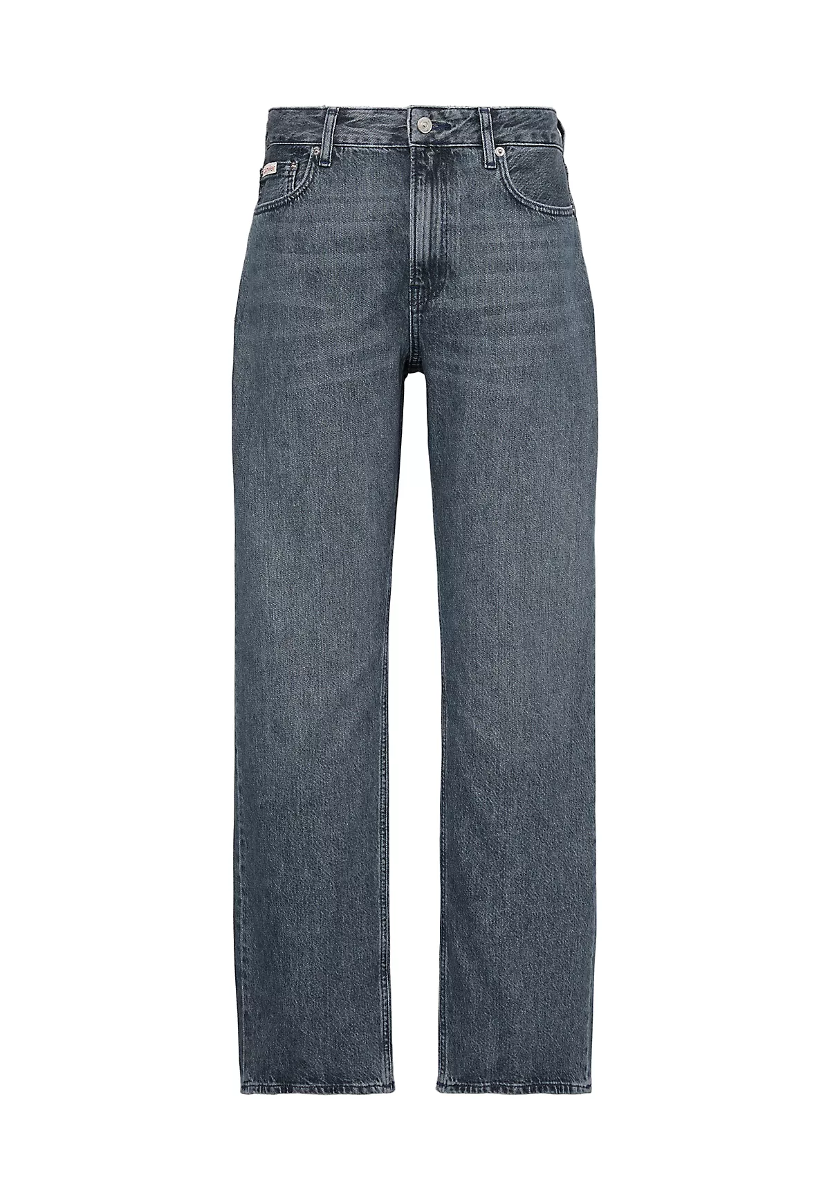 Calvin Klein Calvin Klein Kadın Straight Fit Pamuklu Geniş Paçalı Pamuklu Denim Gri Jeans LV047F723G-SCO
