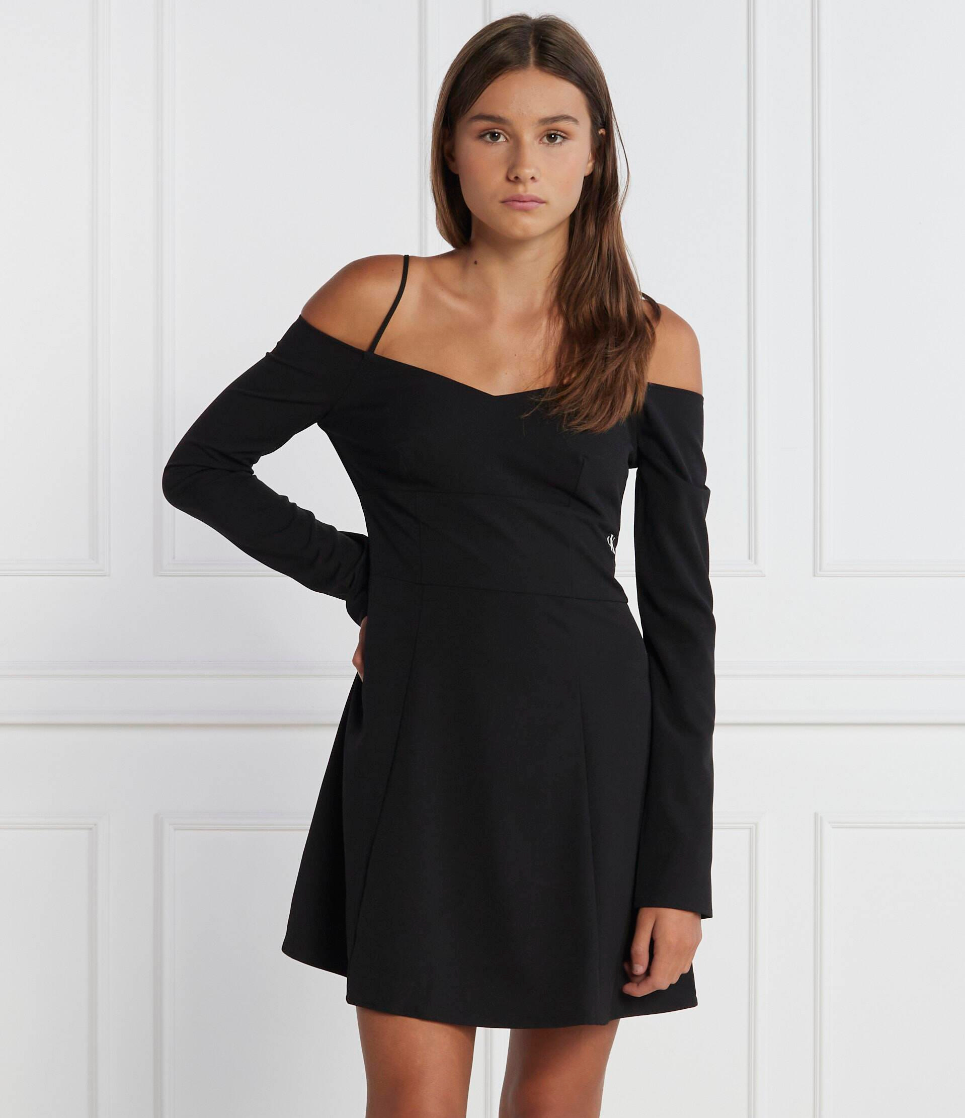 Calvin Klein Calvin Kleın Kadın Uzun kollu Günlük Kullanım Normal kesim Siyah Elbise J20J221914-BEH