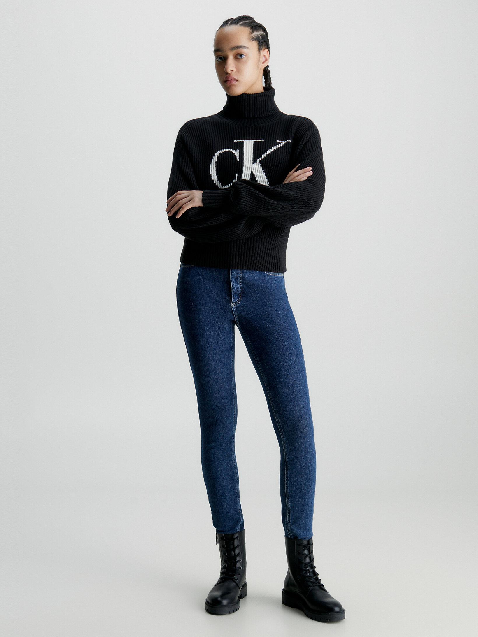 Calvin Klein Calvin Kleın Kadın Yüksek Bel Slim Rahat Lacivert Jeans J20J222214-1A4