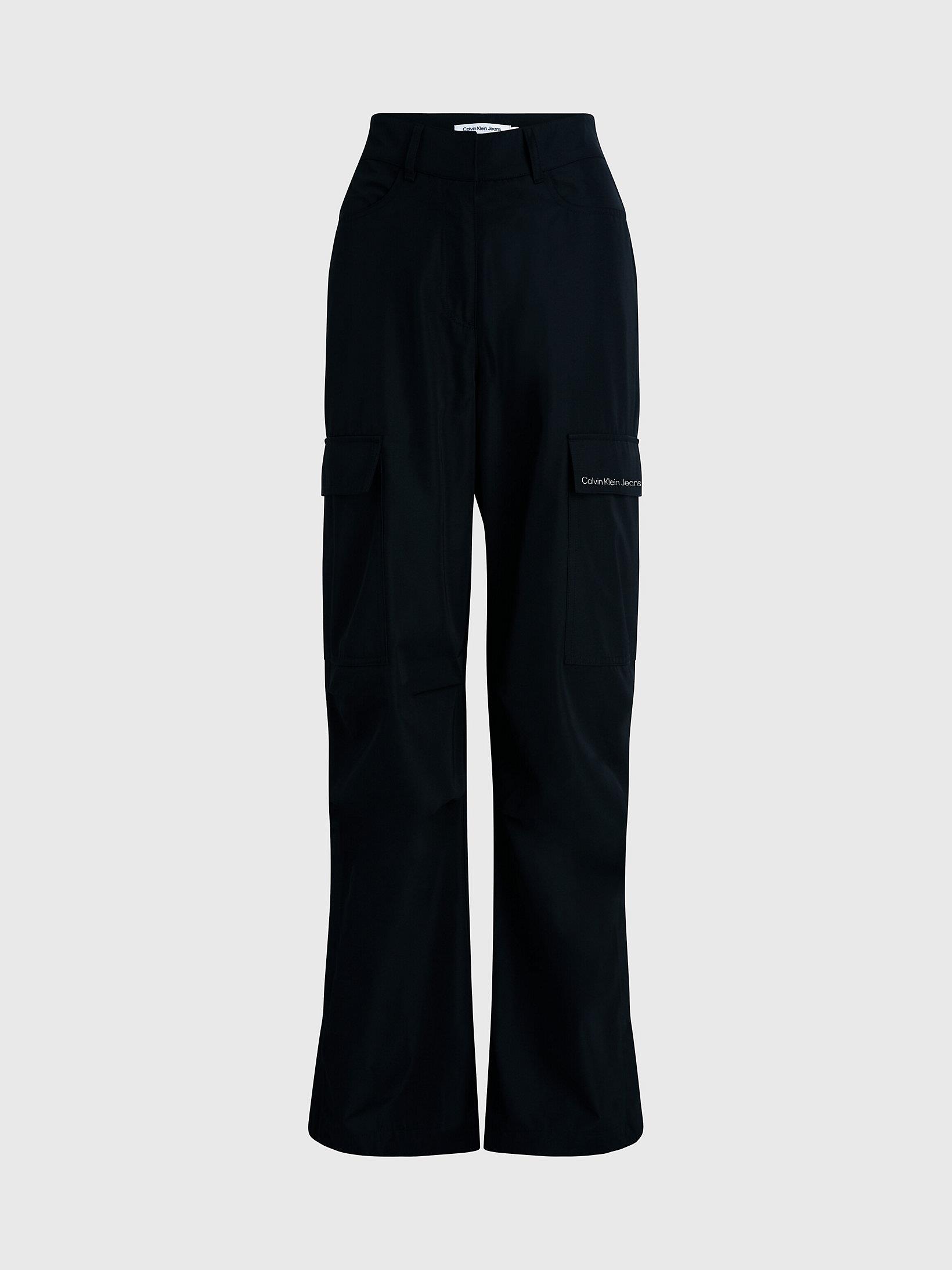 Calvin Klein Calvin Kleın Kadın Yüksek Belli Pamuk Karışımlı Günlük Kullanım Siyah Pantolon J20J222237-BEH