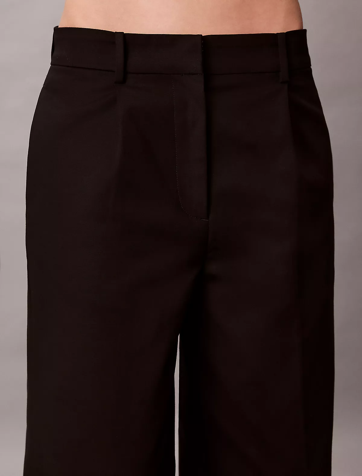 Calvin Klein Calvin Klein Kadın Yüksek Bel Geniş Paça Rahat Kesim Siyah Pantolon LV044D664G-UB1