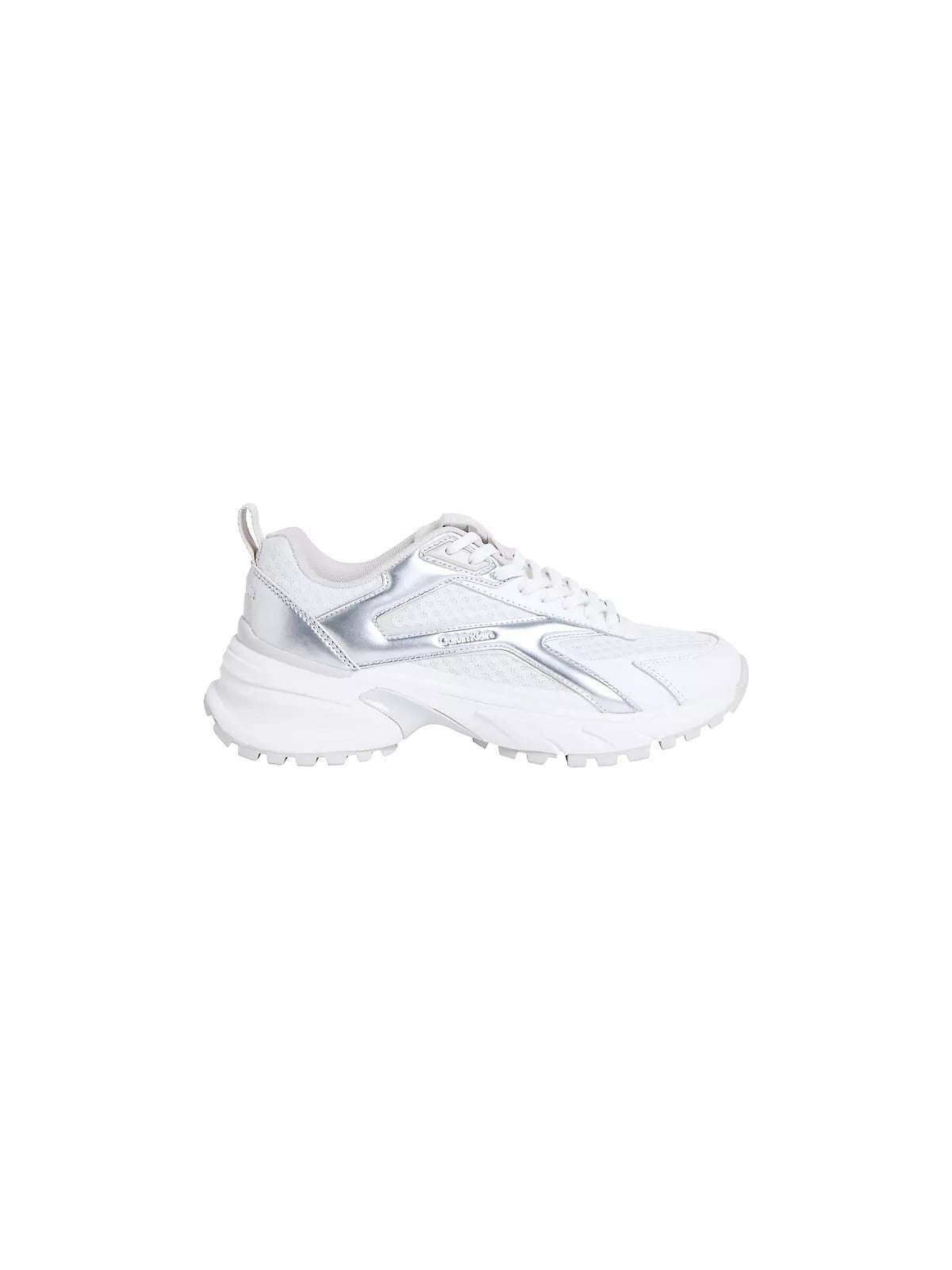 Calvin Klein Calvin Klein Kadın Yüksek ve Ortopedik Tabanlı File Detaylı Beyaz Sneaker HW0HW03140-05Y