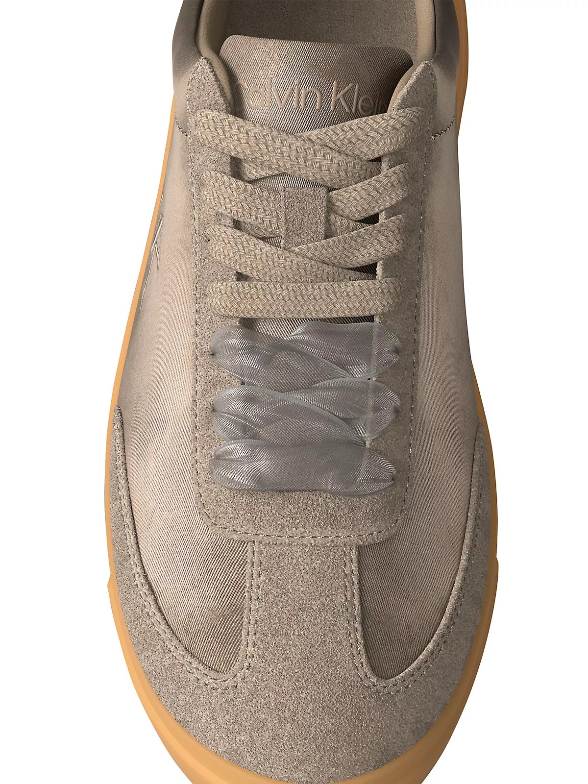Calvin Klein Calvin Klein Kadın Yumuşak Süet Deri Rahat Taban Bağcıklı Yuvarlak Burun Kahverengi Sneaker HW0HW03288-0H0