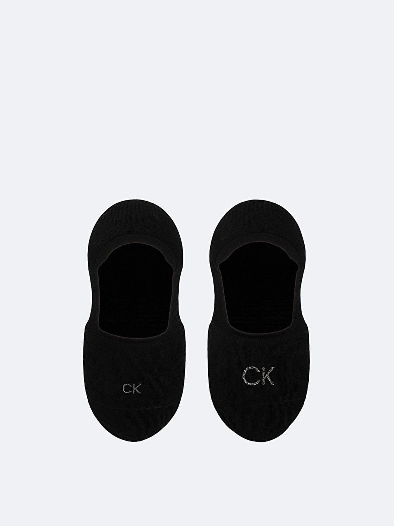 Calvin Klein Calvin Klein Kadın Yumuşak Örme Kumaşlı CK Logo Nakışlı İkili Paket Siyah Çorap C701228800-001