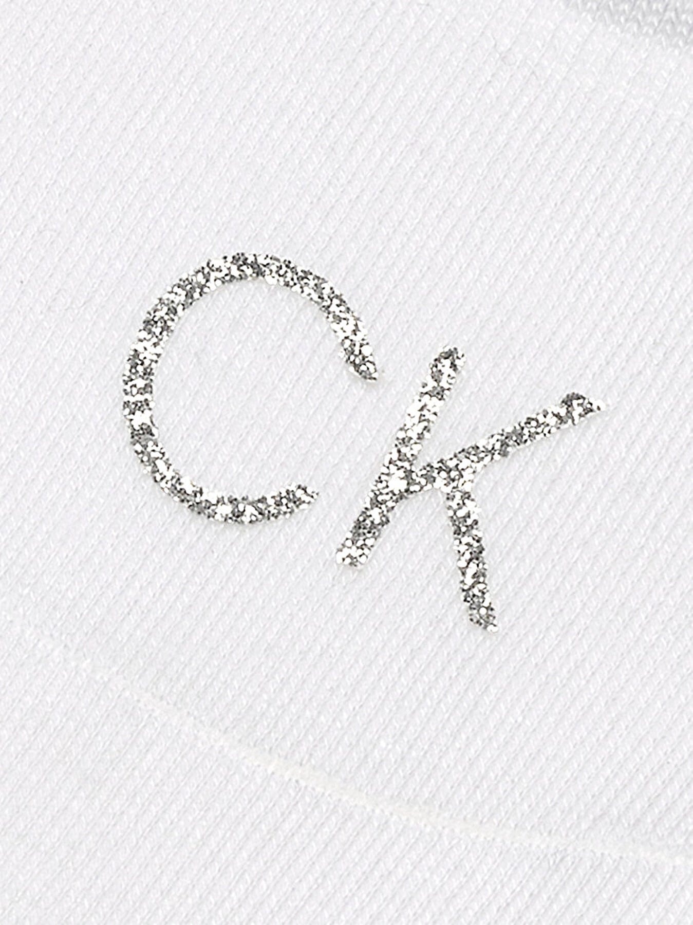 Calvin Klein Calvin Klein Kadın Yumuşak Örme Kumaşlı CK Logo Nakışlı İkili Paket Beyaz Çorap C701228800-003