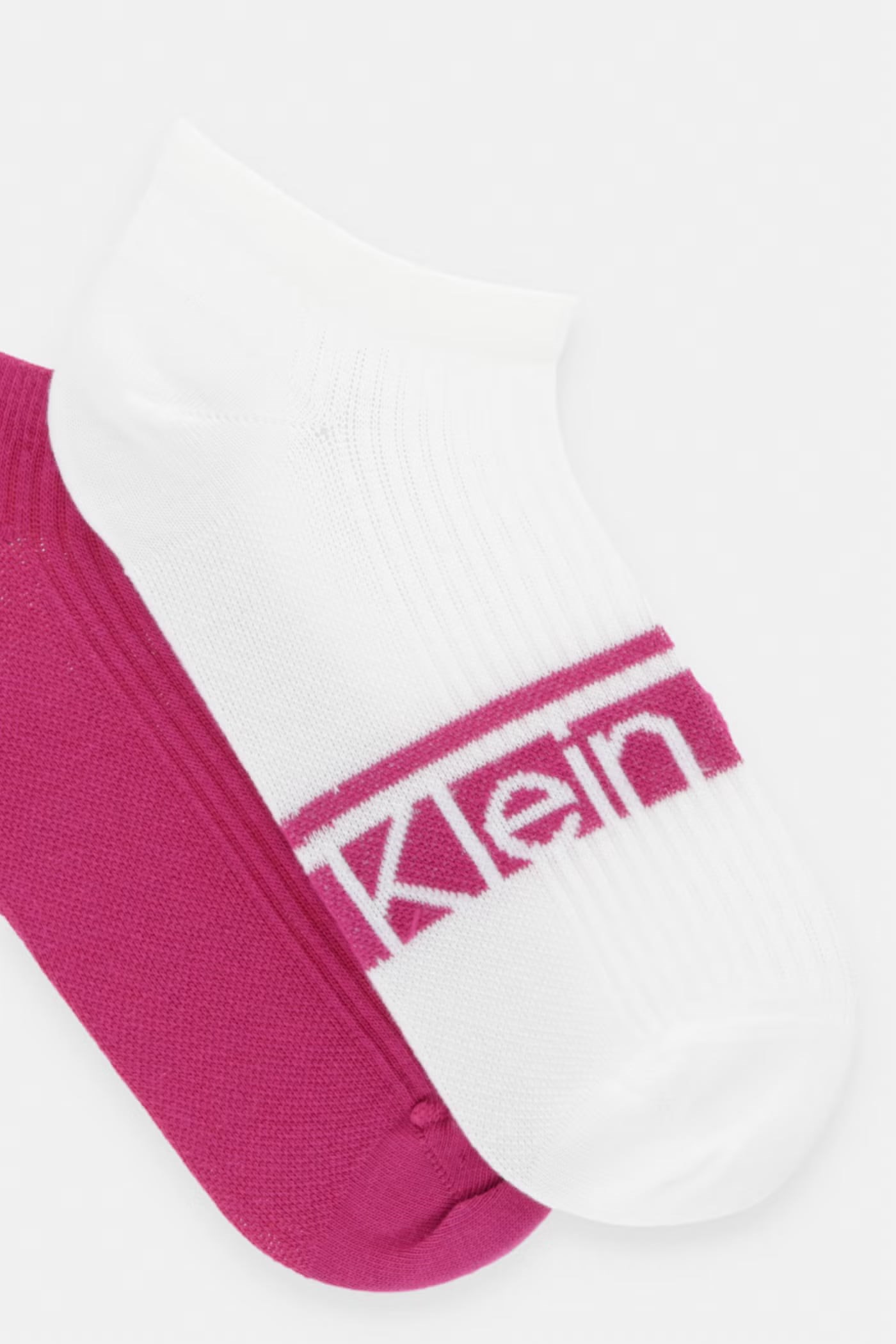 Calvin Klein Calvin Klein Kadın Yumuşak Pamuklu Logo Detaylı Düşük Bilekli İkili Paket Beyaz-Pembe Çorap C701238129-003