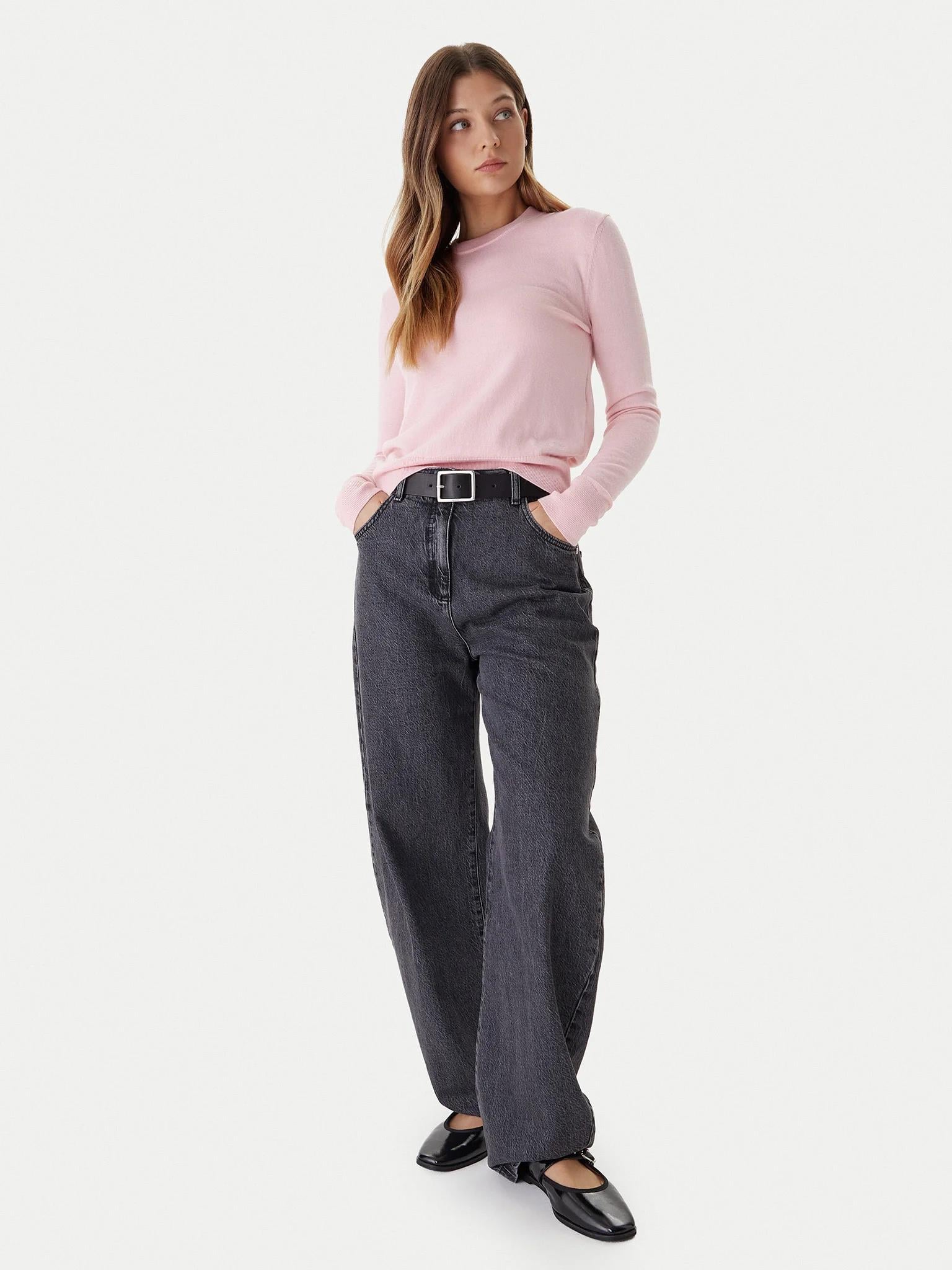 Calvin Klein Calvin Klein Kadın Yuvarlak Yaka Uzun Kol Yün Kumaş Regular Fit Pembe Kazak LV044D370G-XRM