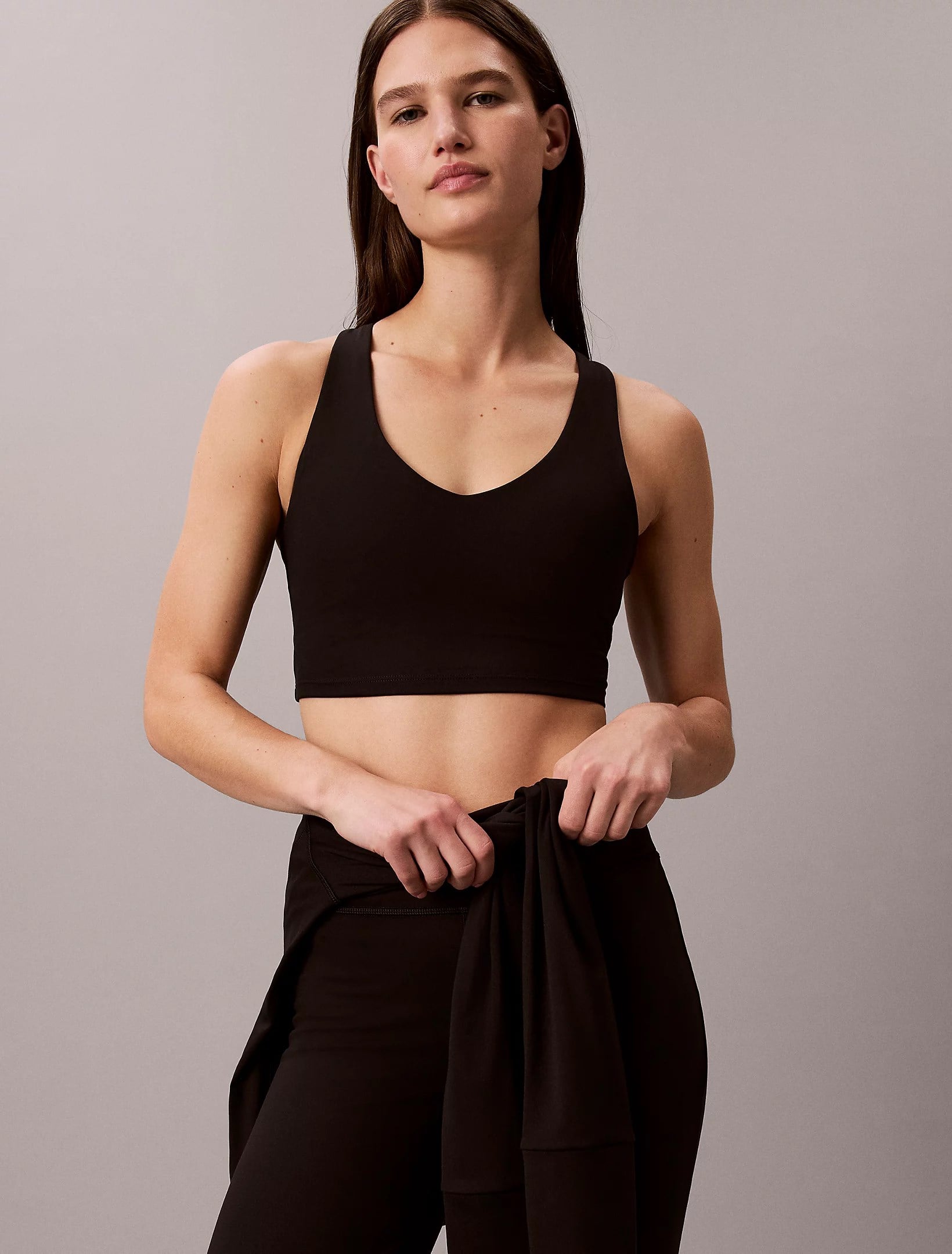 Calvin Klein Calvin Klein Kadın Yuvarlak Yaka Slim Fit Askılı Kısa Siyah Spor Büstiyer LVGWS6K348-UB1