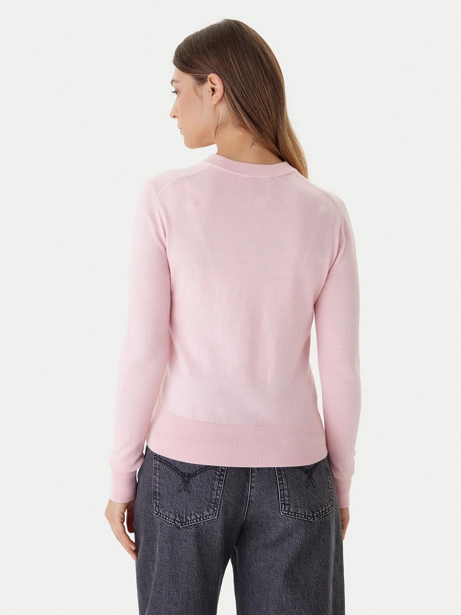 Calvin Klein Calvin Klein Kadın Yuvarlak Yaka Uzun Kol Yün Kumaş Regular Fit Pembe Kazak LV044D370G-XRM