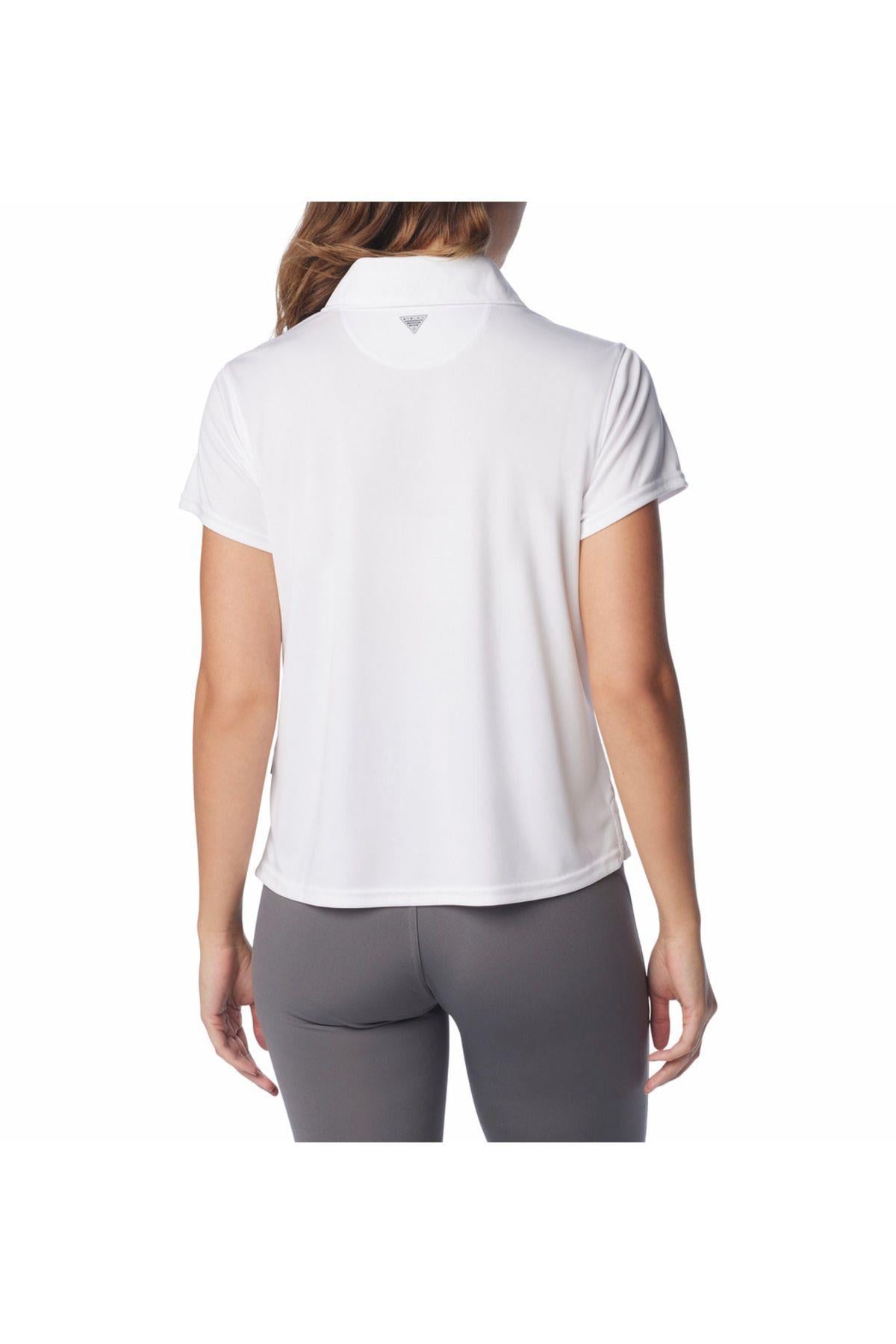 Columbia Columbia Kadın Polo Yaka Kısa Kollu Pamuklu Günlük Beyaz Polo Yaka T-Shirt 2070251-100