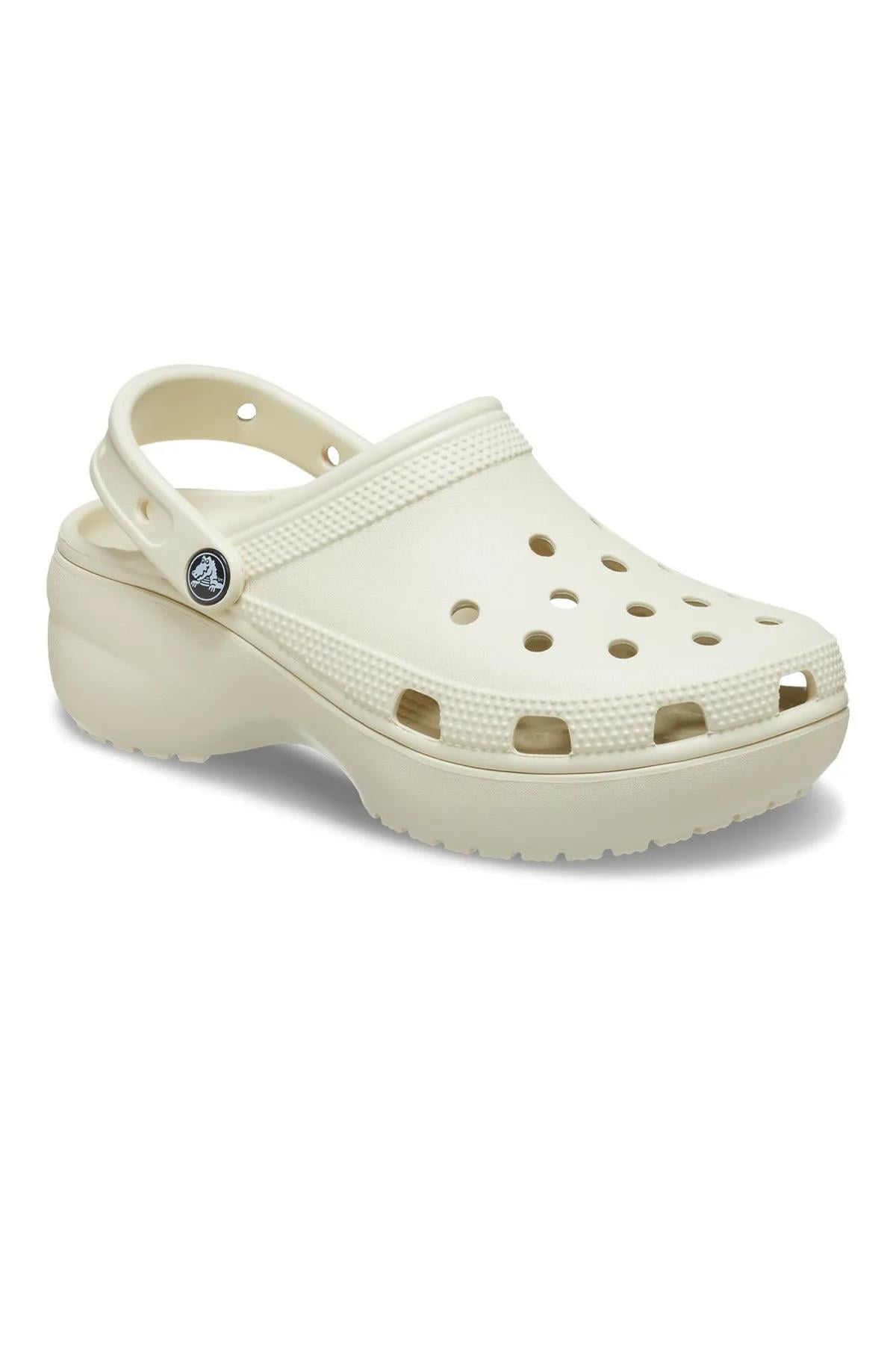 Crocs Crocs Kadın Marka Logolu Rahat Günlük Kullanım Bej Terlik 206750-2Y2