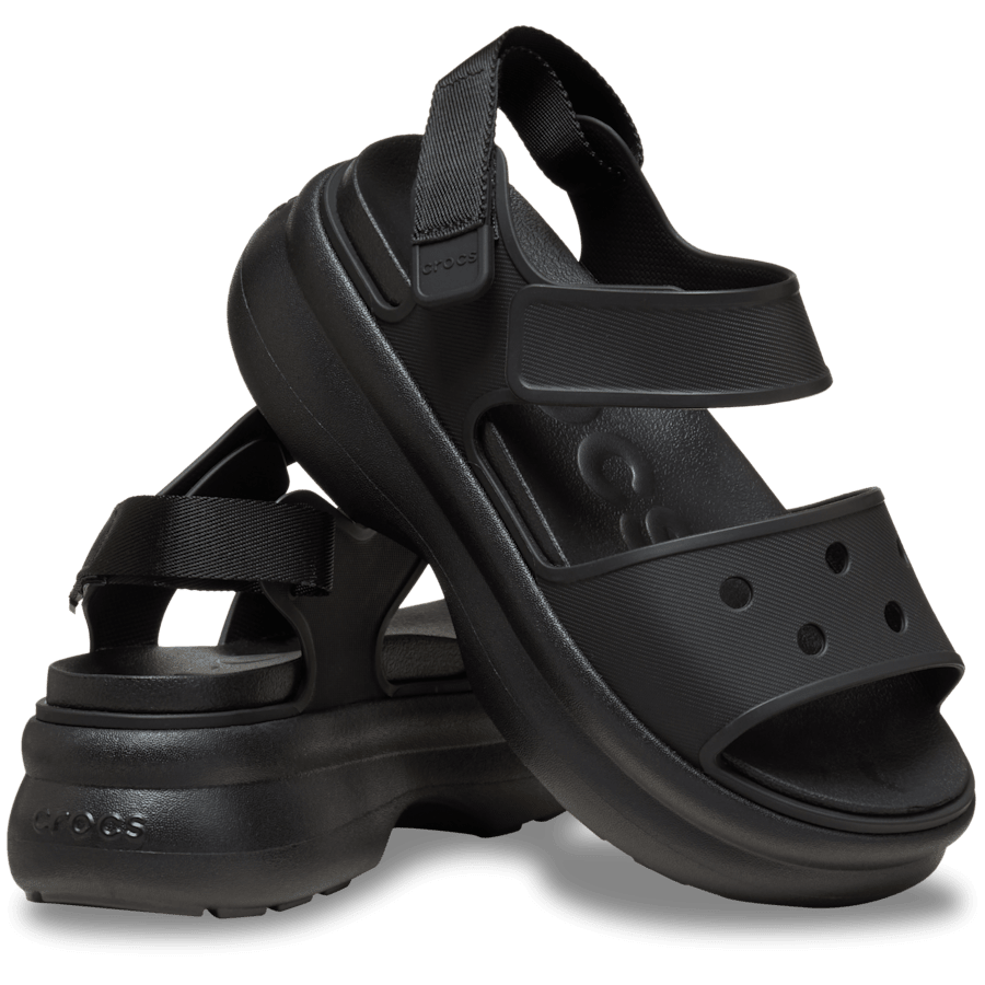 Crocs Crocs Kadın Yüksek Platform Tabanlı Y Kayışlı Siyah Sandalet 211755-001