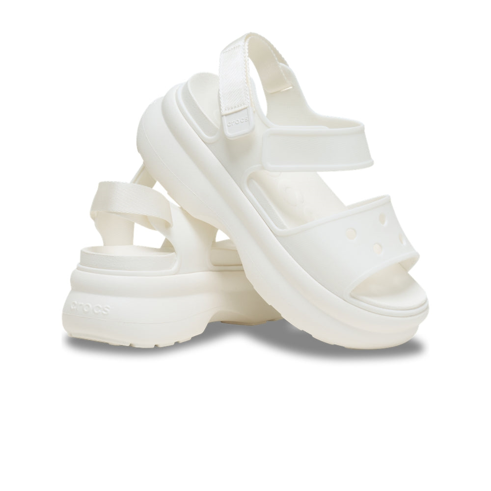 Crocs Crocs Kadın Yüksek Platform Tabanlı Y Kayışlı Beyaz Sandalet 211755-0WV