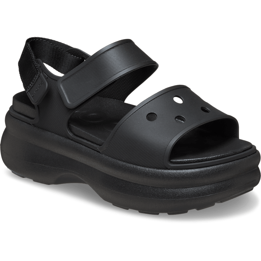 Crocs Crocs Kadın Yüksek Platform Tabanlı Y Kayışlı Siyah Sandalet 211755-001