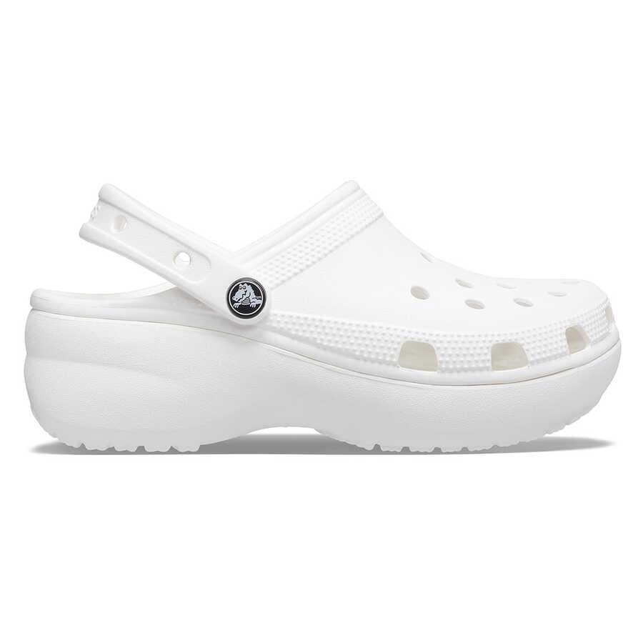 Crocs Crocs Kadın Yüksek Taban Nefes Alan Logolu Beyaz Terlik 206750-100