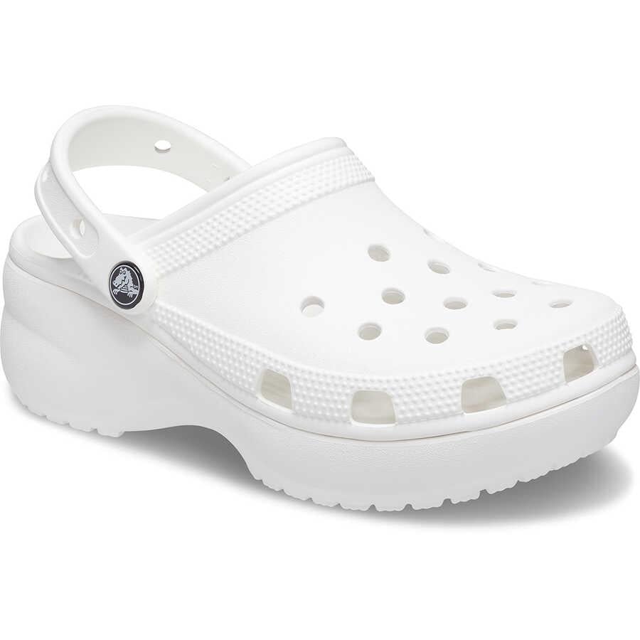 Crocs Crocs Kadın Yüksek Taban Nefes Alan Logolu Beyaz Terlik 206750-100