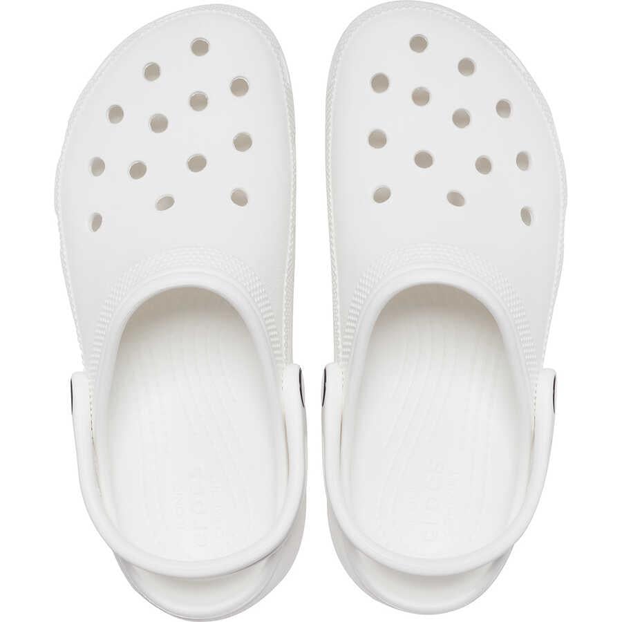 Crocs Crocs Kadın Yüksek Taban Nefes Alan Logolu Beyaz Terlik 206750-100
