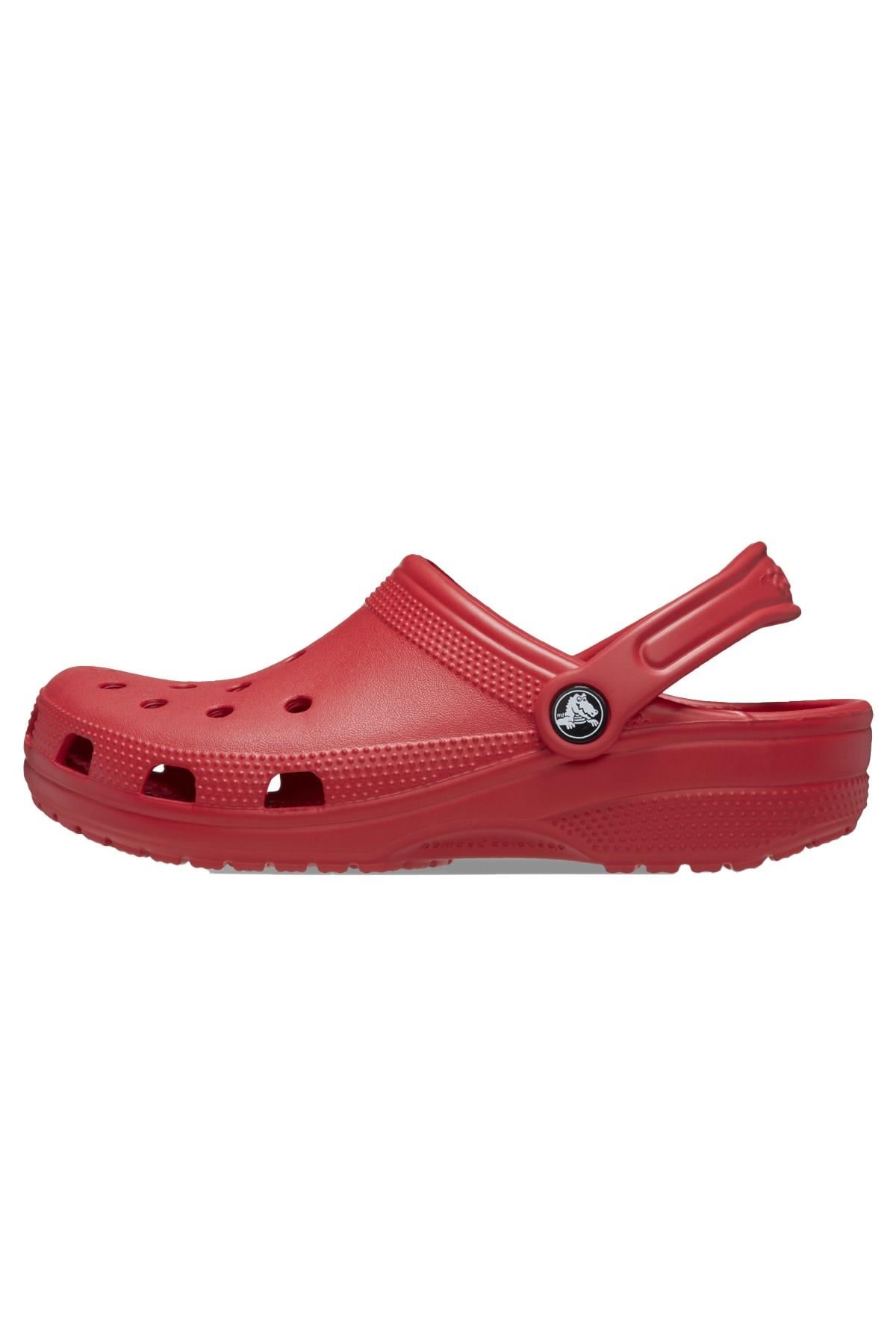 Crocs Crocs UNISEX Marka Logolu Rahat Taban Kırmızı Terlik 10001-6WC