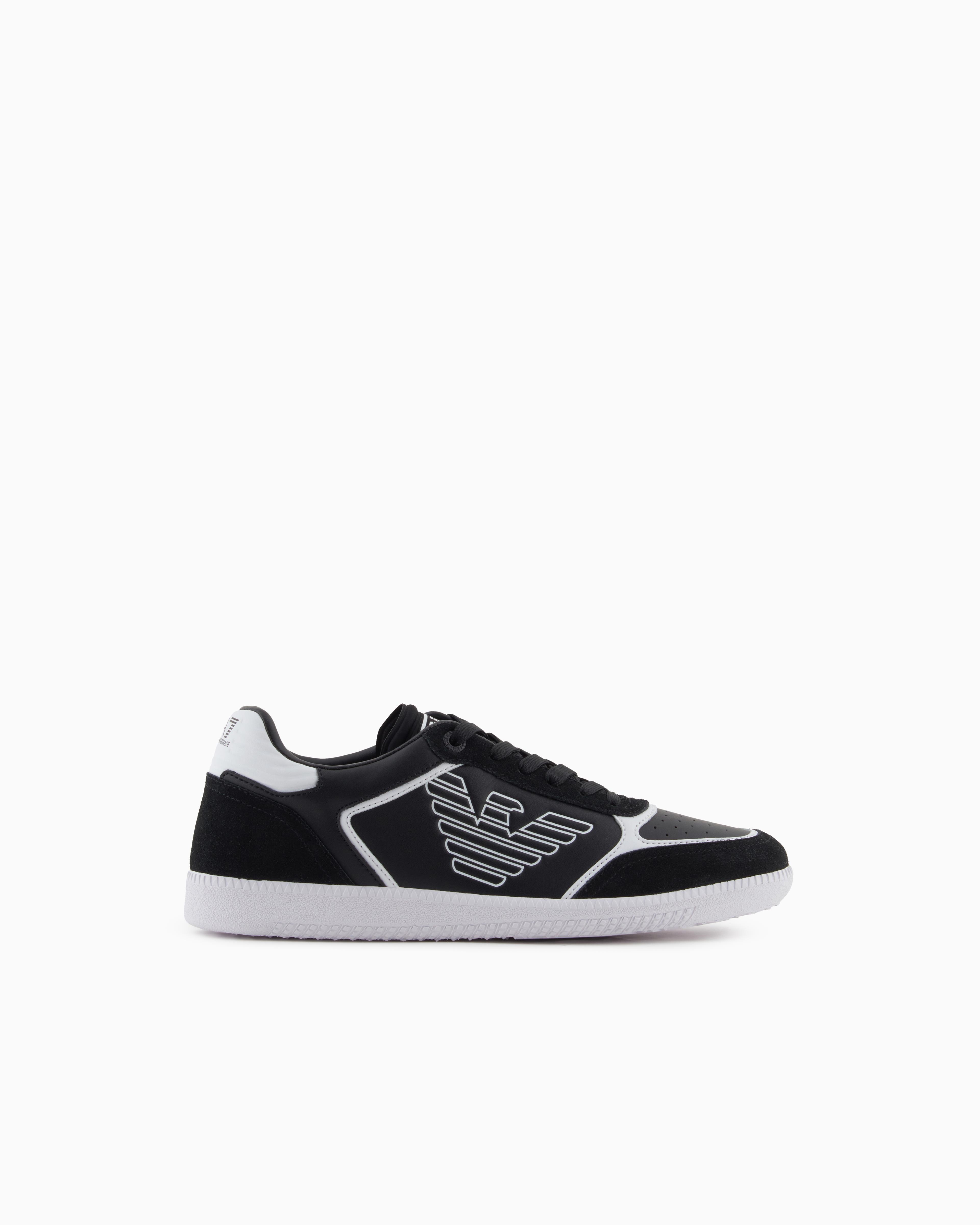 EA7 Ea7 Erkek Bağcıklı Marka Logolu Spor Stil Beyaz-Siyah Sneaker 7X000405 AF19826-MC001