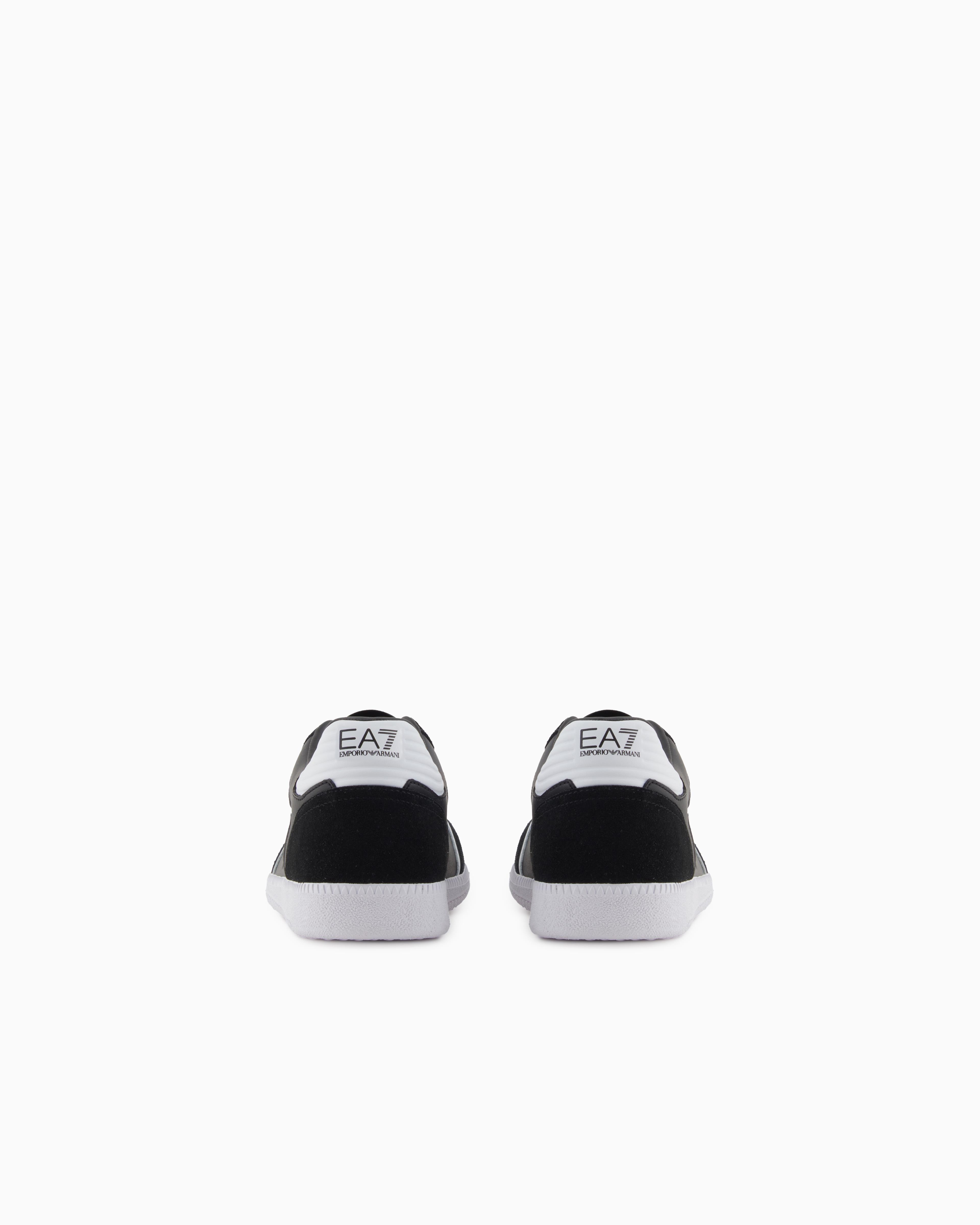 EA7 Ea7 Erkek Bağcıklı Marka Logolu Spor Stil Beyaz-Siyah Sneaker 7X000405 AF19826-MC001