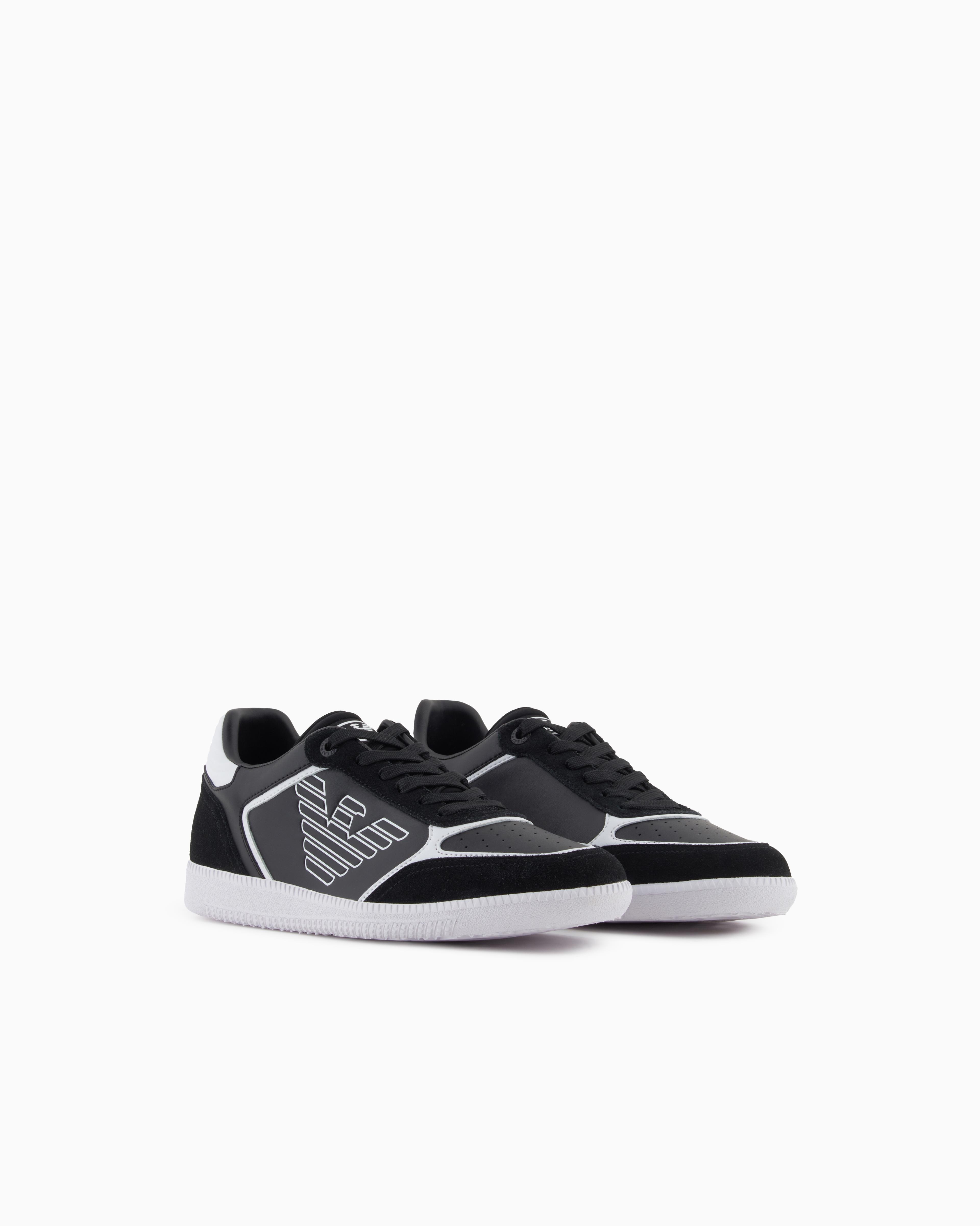 EA7 Ea7 Erkek Bağcıklı Marka Logolu Spor Stil Beyaz-Siyah Sneaker 7X000405 AF19826-MC001