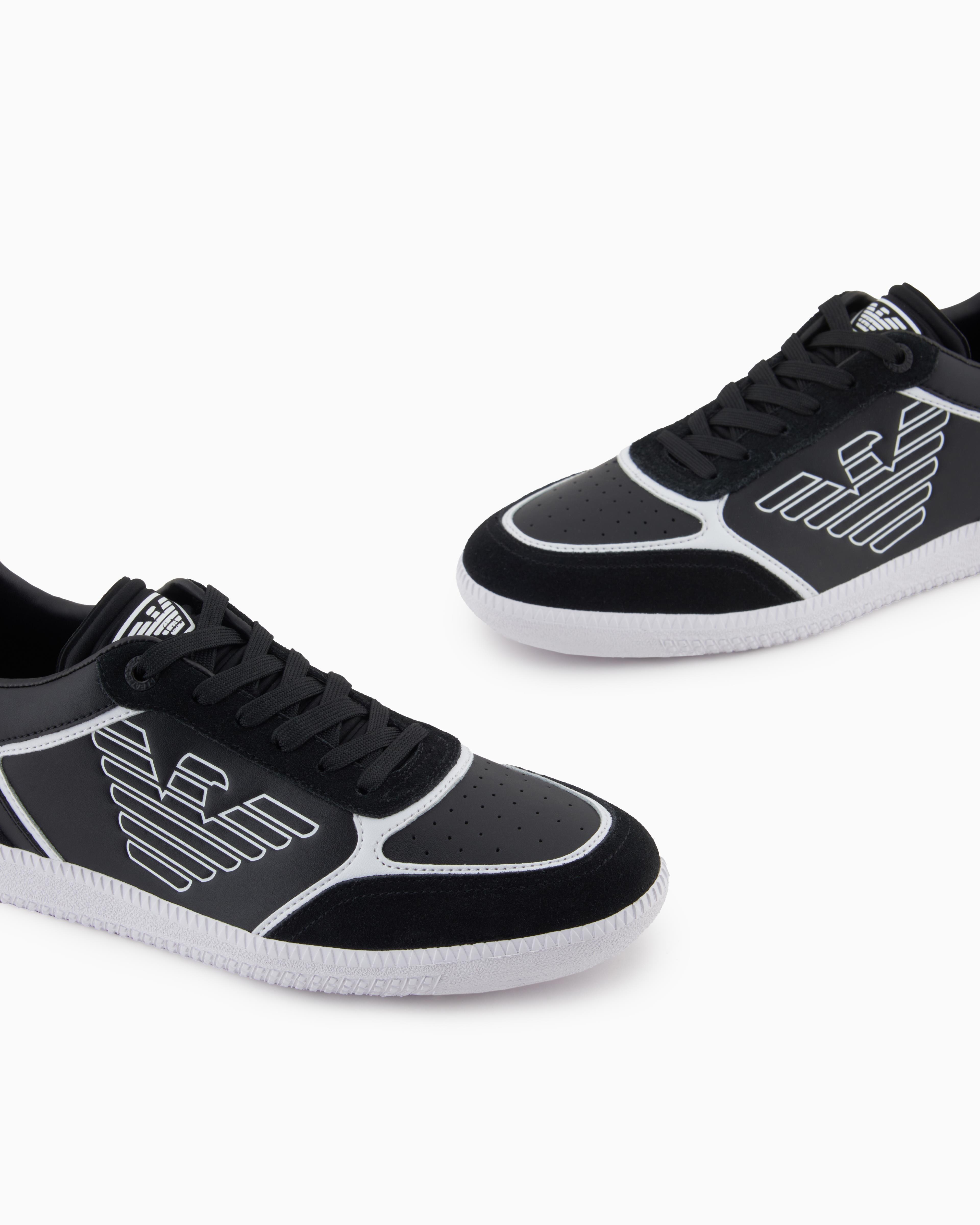 EA7 Ea7 Erkek Bağcıklı Marka Logolu Spor Stil Beyaz-Siyah Sneaker 7X000405 AF19826-MC001