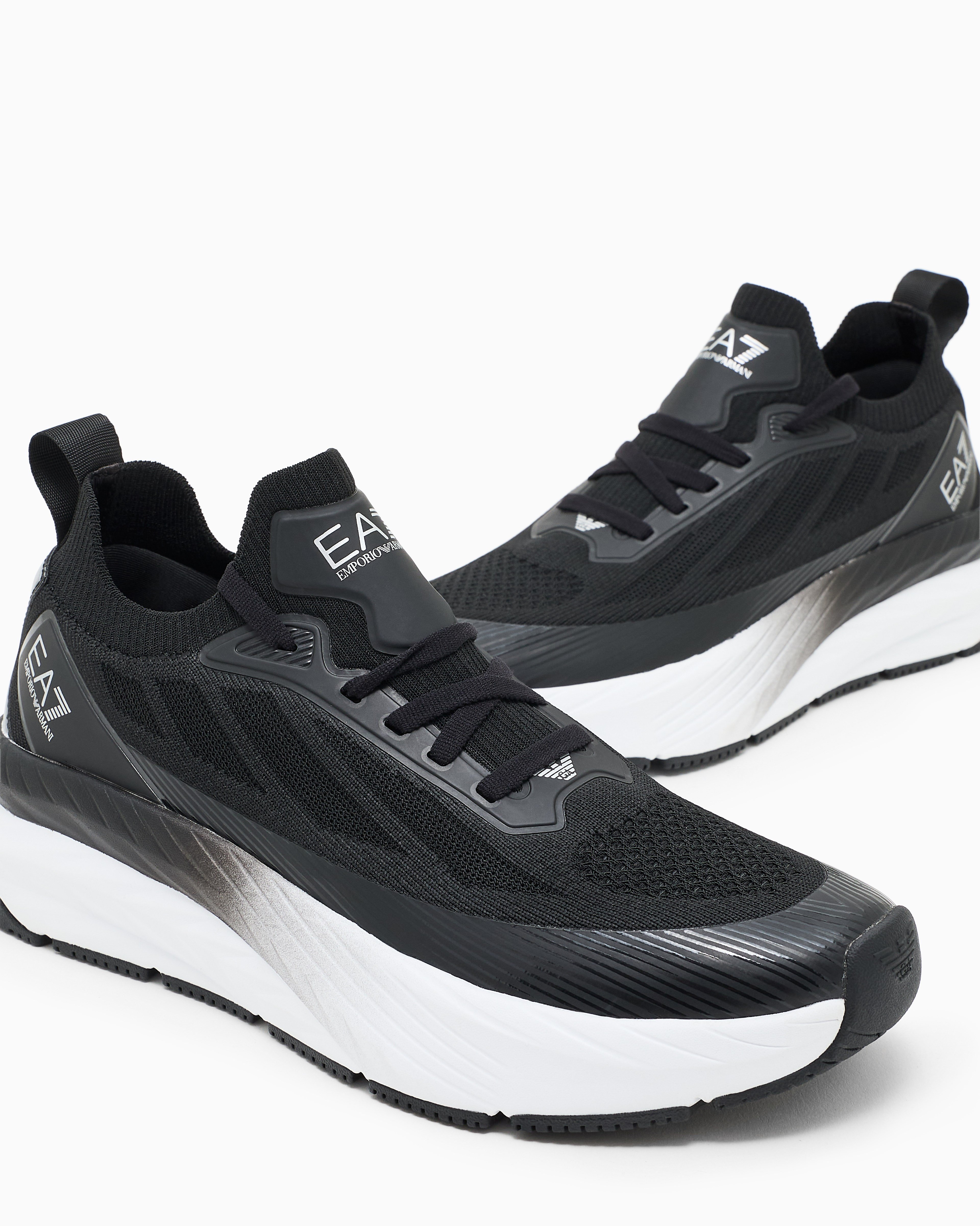 EA7 Ea7 Erkek Bağcıklı Rahat Taban Logo Detaylı Deri Günlük Siyah Sneaker 7X000343 AF18639-MC032