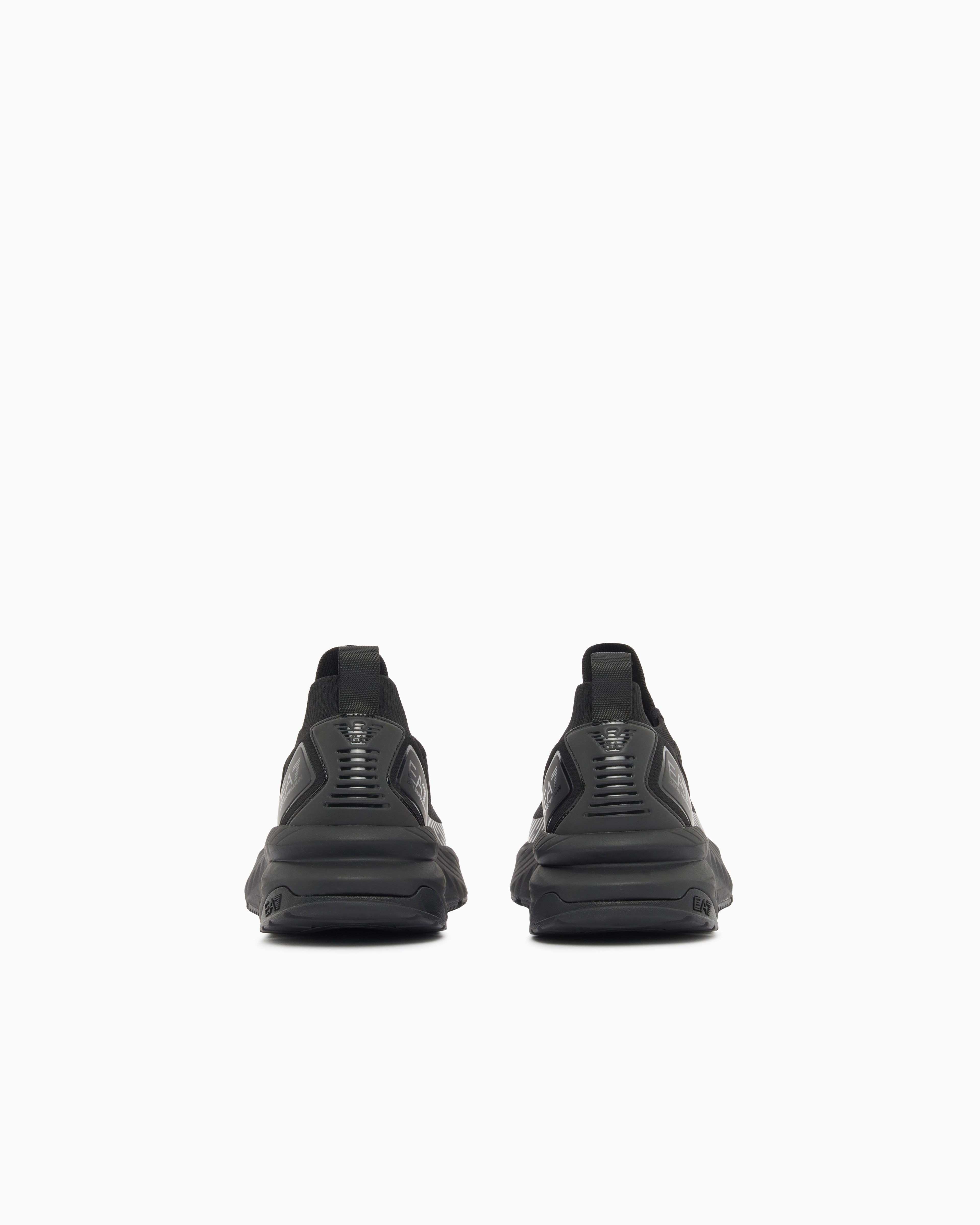 EA7 Ea7 Erkek Bağcıklı Rahat Taban Logo Detaylı Deri Günlük Siyah1 Sneaker 7X000343 AF18639-MC513