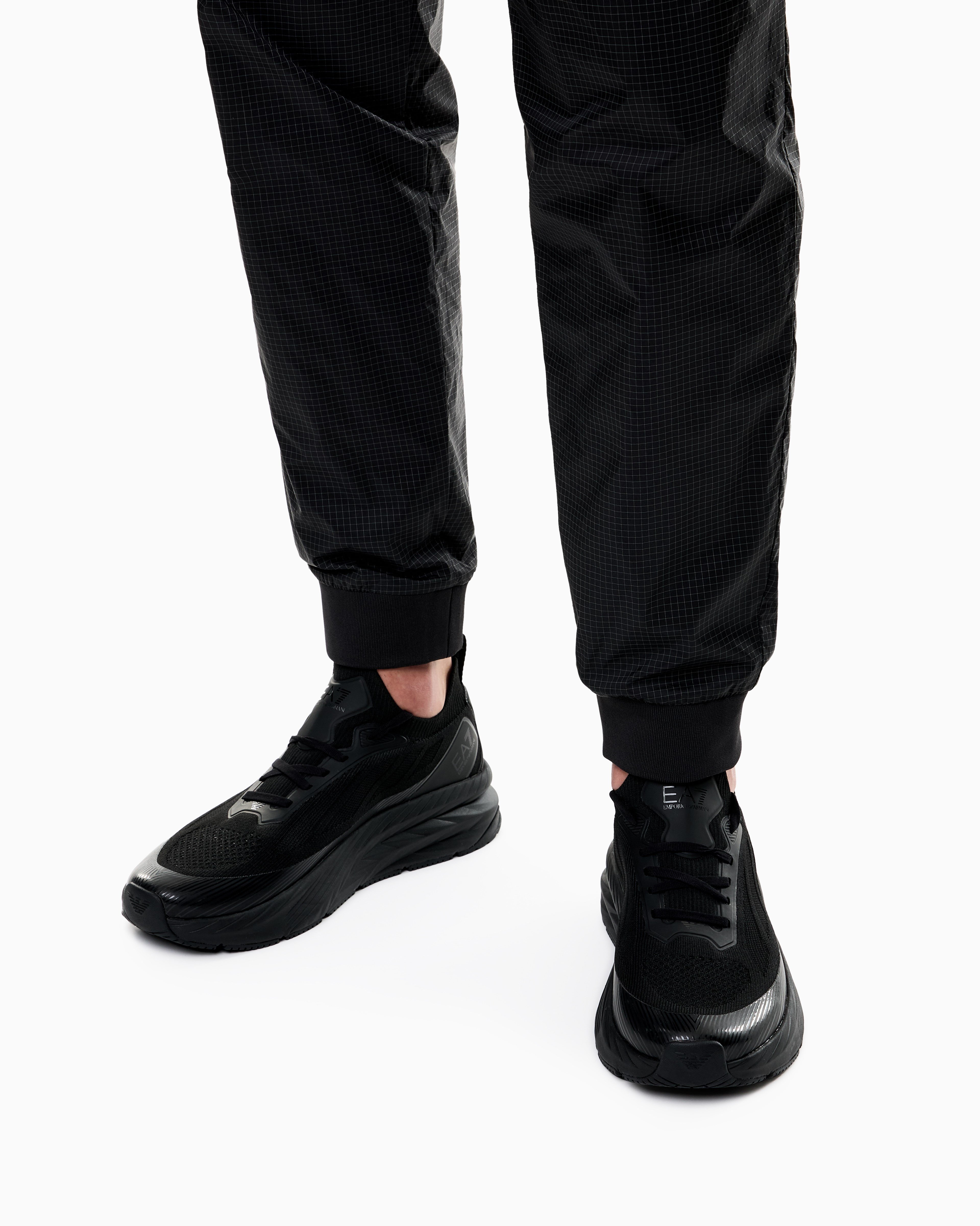 EA7 Ea7 Erkek Bağcıklı Rahat Taban Logo Detaylı Deri Günlük Siyah1 Sneaker 7X000343 AF18639-MC513