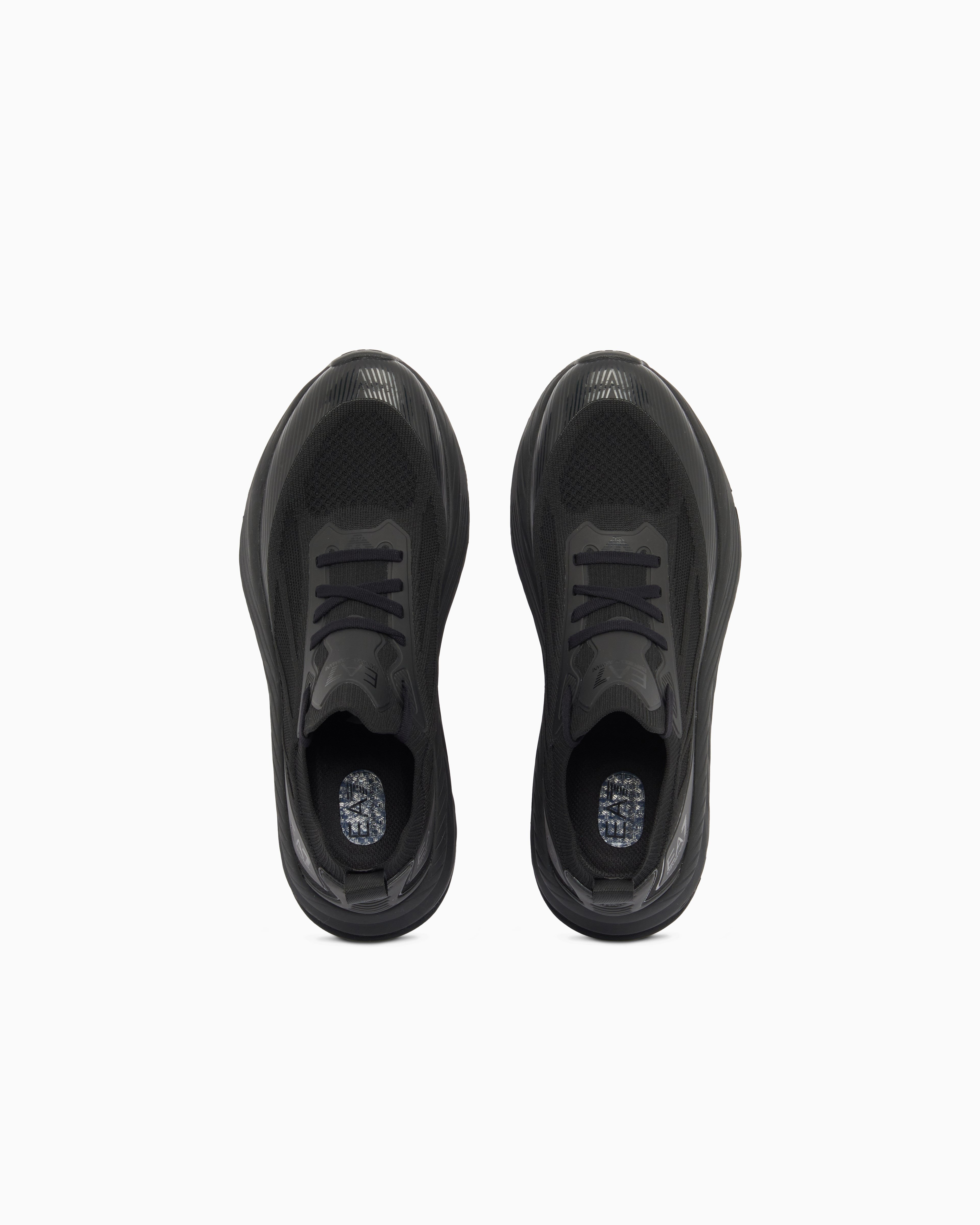 EA7 Ea7 Erkek Bağcıklı Rahat Taban Logo Detaylı Deri Günlük Siyah1 Sneaker 7X000343 AF18639-MC513
