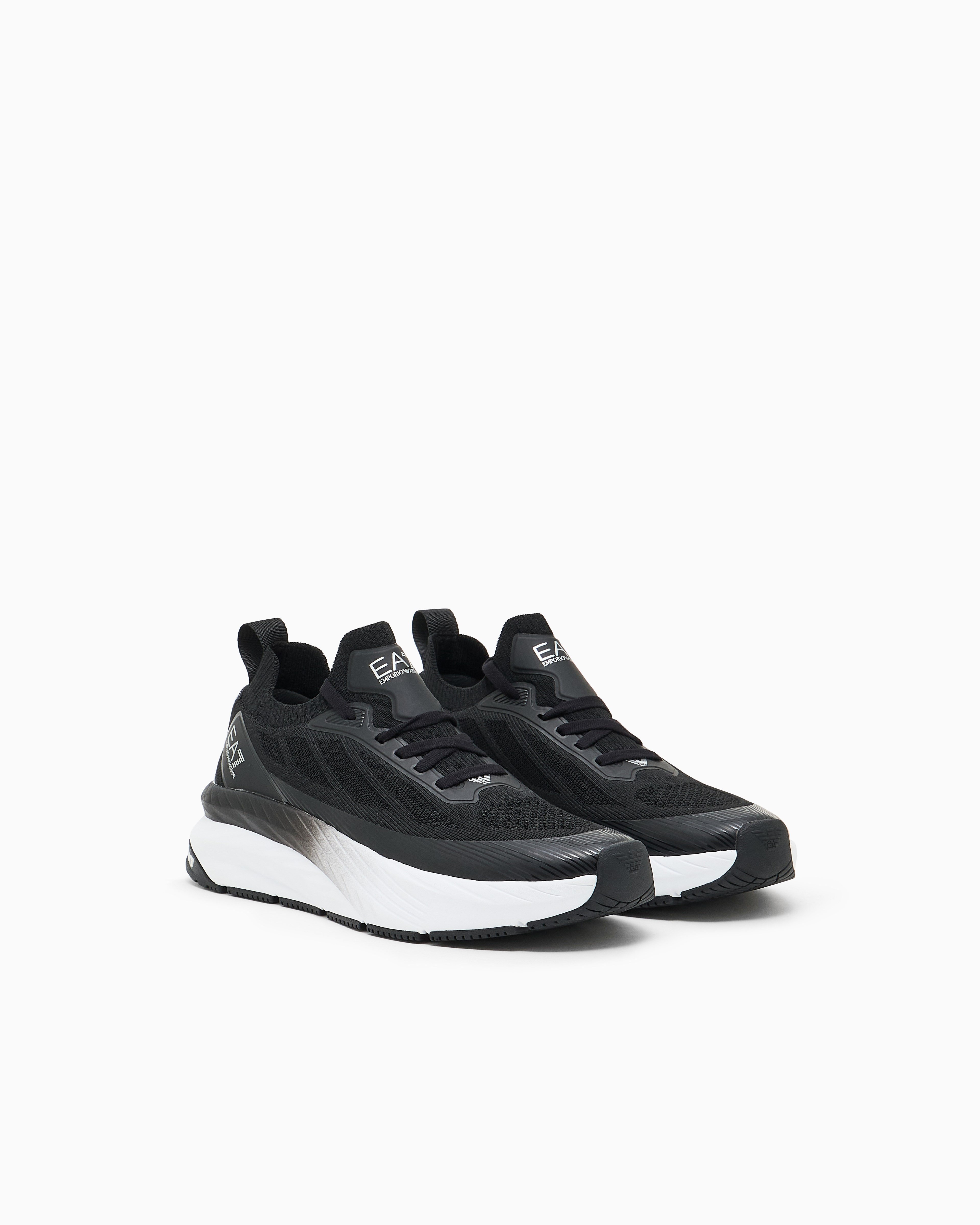 EA7 Ea7 Erkek Bağcıklı Rahat Taban Logo Detaylı Deri Günlük Siyah Sneaker 7X000343 AF18639-MC032