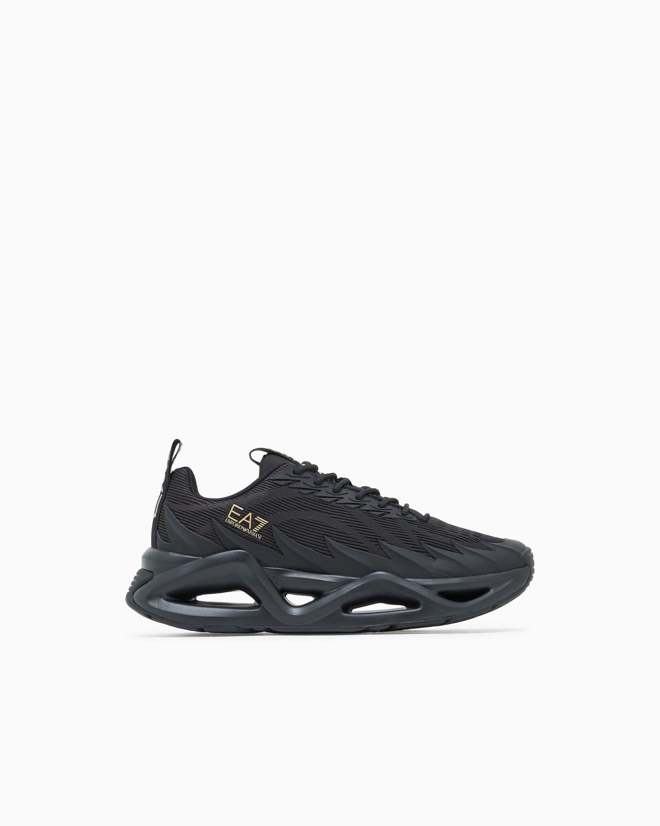 EA7 Ea7 Erkek Fileli Rahat Taban Bağlamalı Spor Siyah1 Sneaker 7X000304 AF18442-MC021