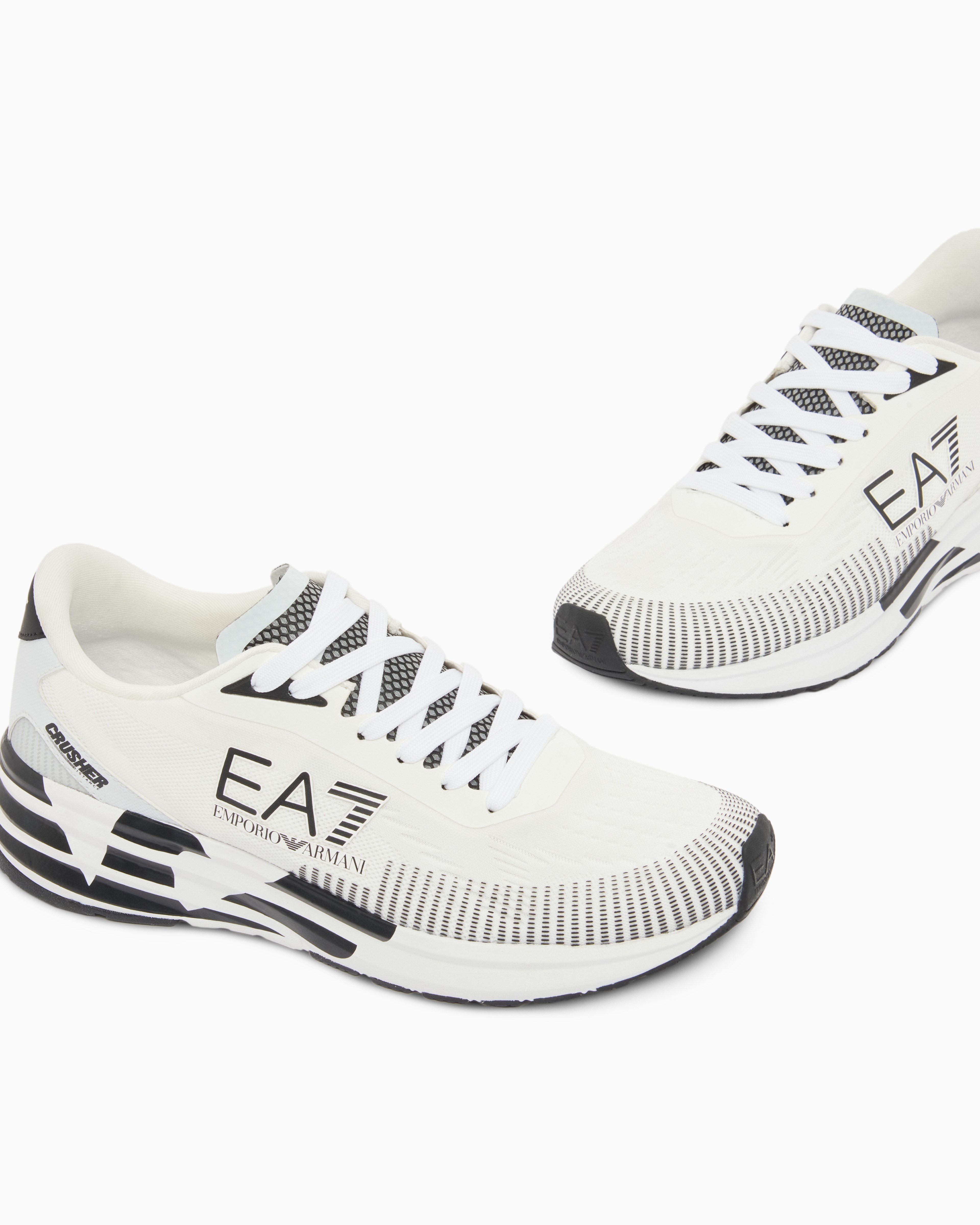 EA7 Ea7 Erkek Kalın ve Rahat Tabanlı File Detaylı Beyaz Sneaker 7X000651 AF23103-MZ021