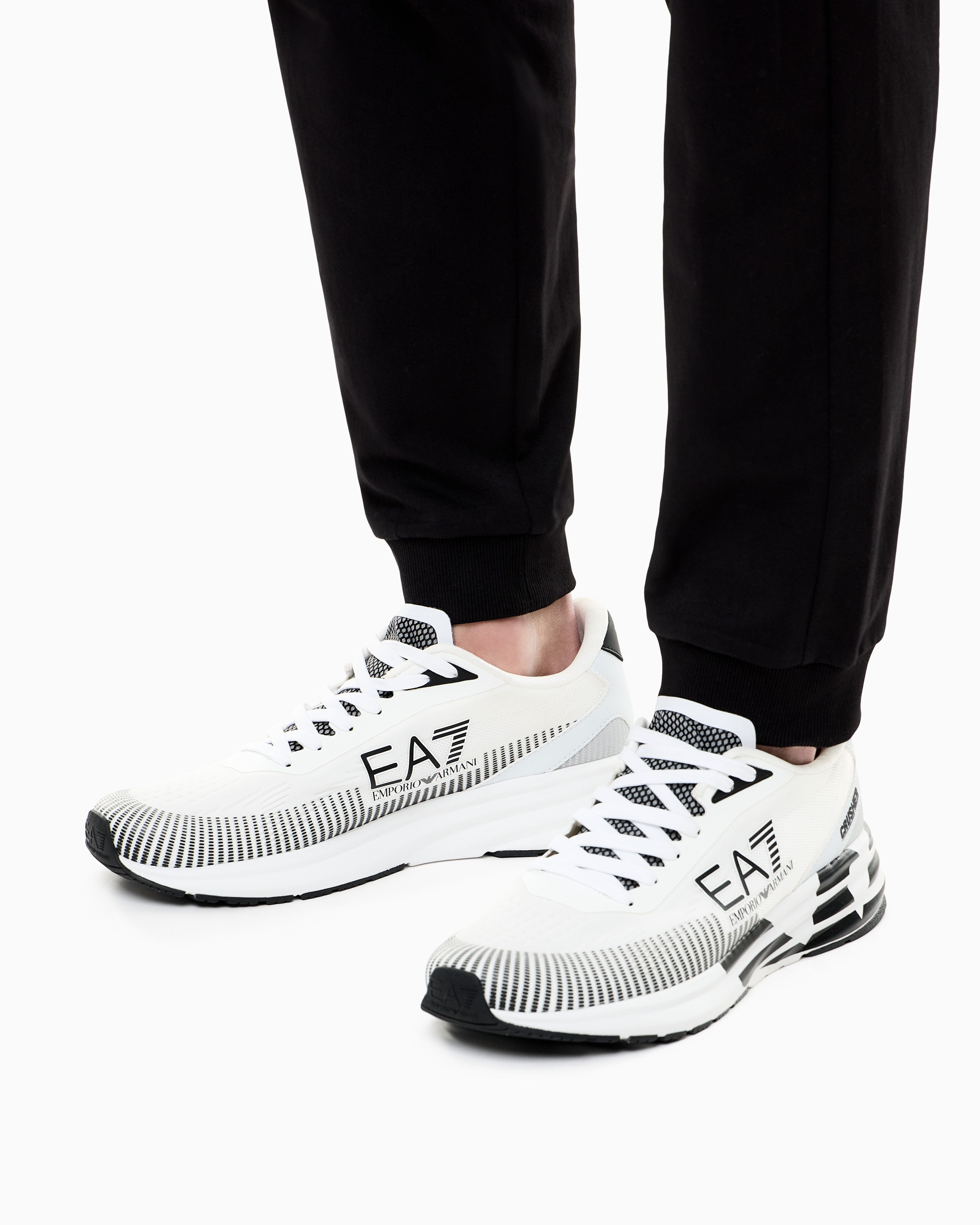EA7 Ea7 Erkek Kalın ve Rahat Tabanlı File Detaylı Beyaz Sneaker 7X000651 AF23103-MZ021