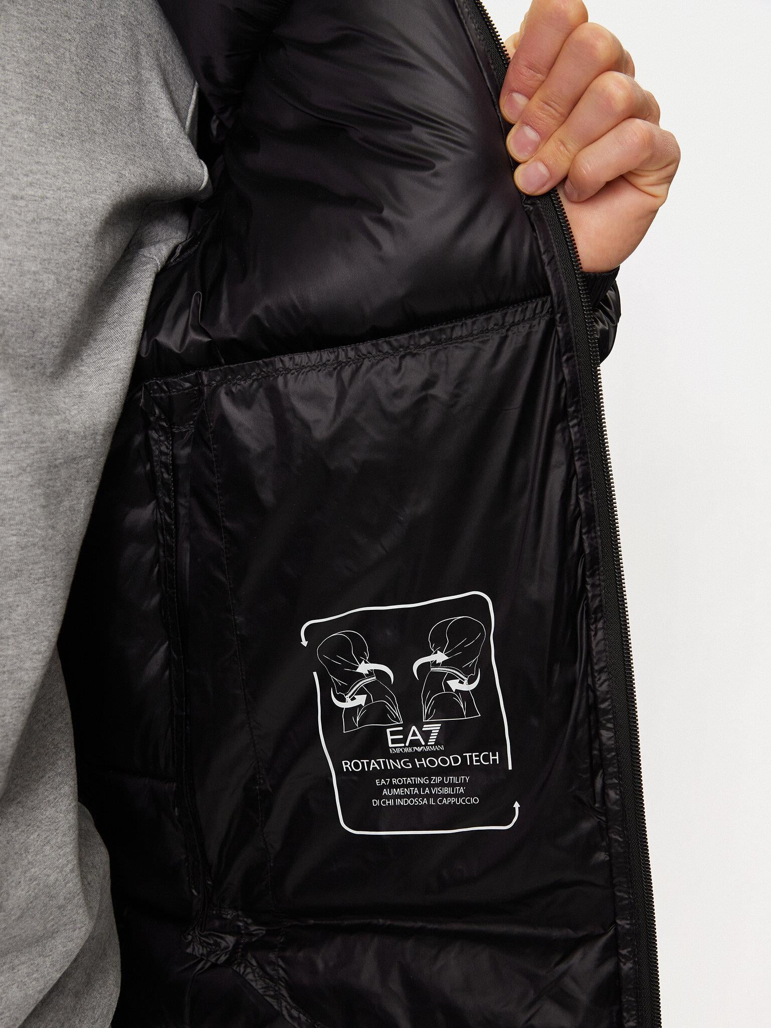 Ea7 Ea7 Erkek Kapitoneli Regular Fit Kapüşonlu Şişme Siyah Ceket 6DPB71 PN2MZ-1200