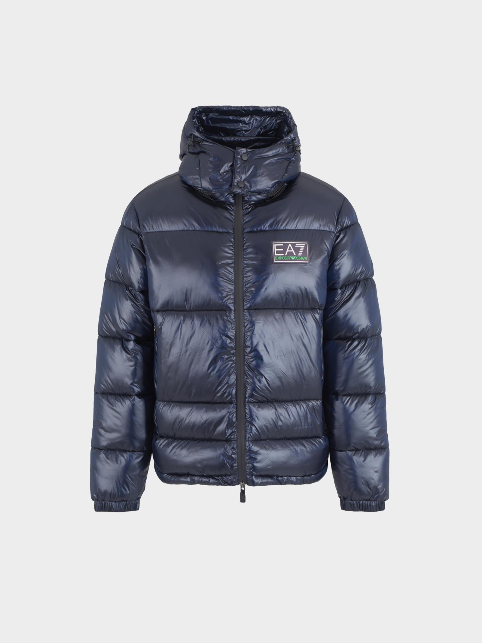 Ea7 Ea7 Erkek Kapitoneli Regular Fit Kapüşonlu Şişme Mavi Ceket 6DPB71 PN2MZ-1562