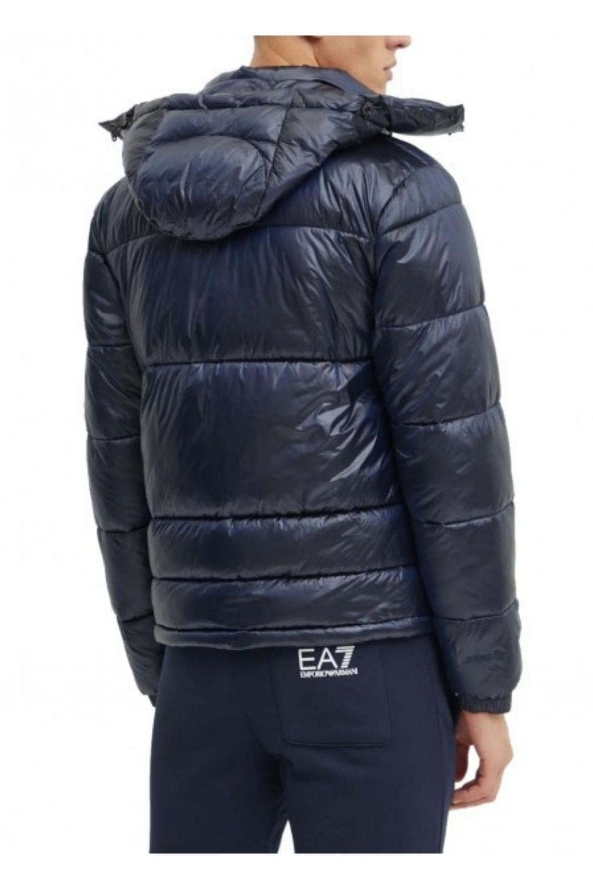 Ea7 Ea7 Erkek Kapitoneli Regular Fit Kapüşonlu Şişme Mavi Ceket 6DPB71 PN2MZ-1562