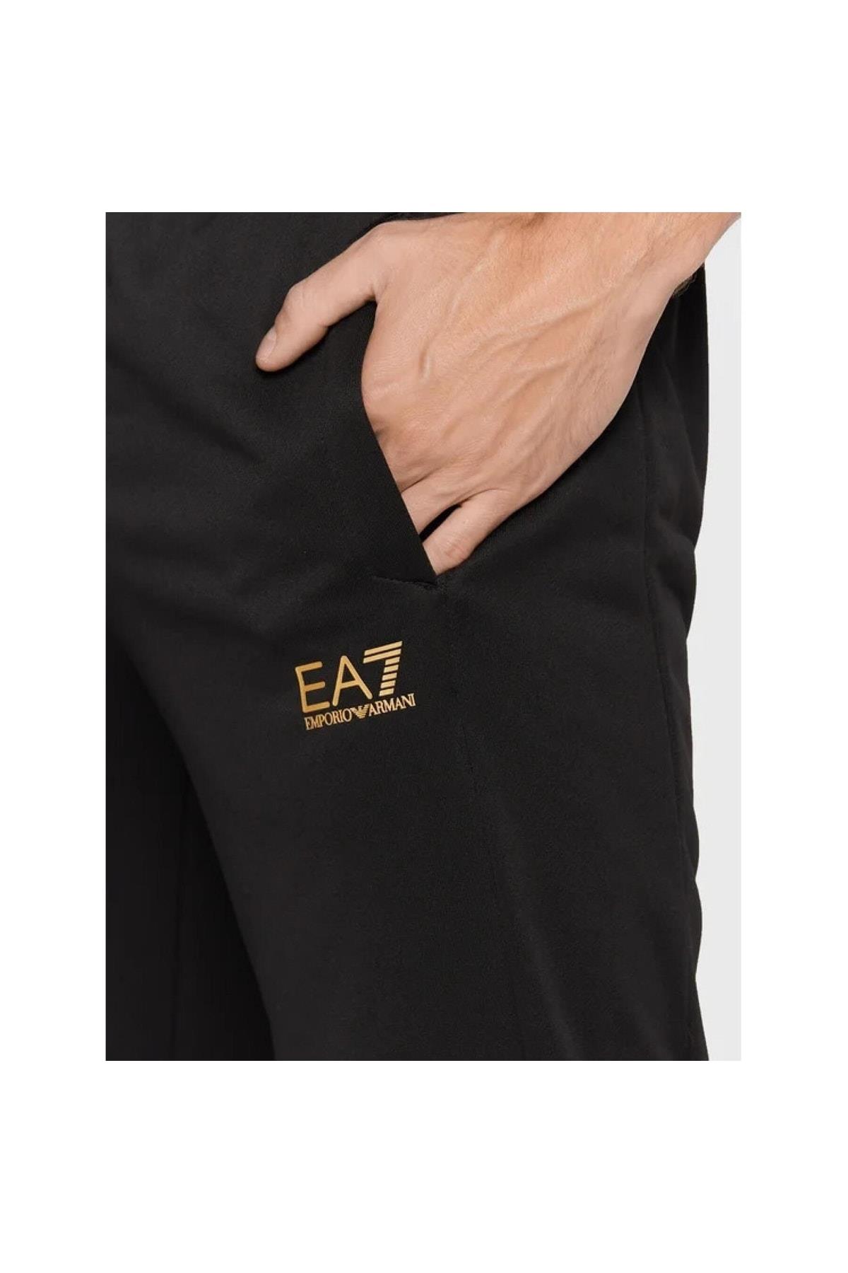Ea7 Ea7 Erkek Logolu Rahat Günlük Siyah Spor Eşofman Altı 6LPP55 PJ16Z-0208