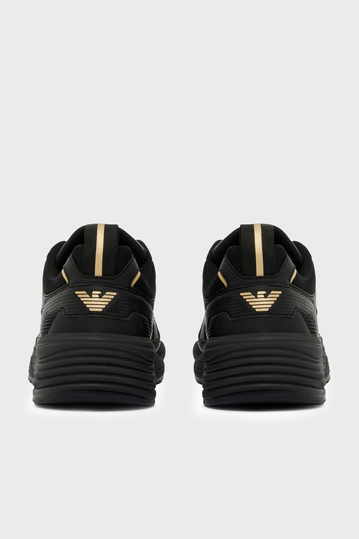 EA7 Ea7 Erkek Marka Logolu Rahat Taban Bağıcıklı Siyah-Gold Sneaker 7X000308 AF18447-MZ177