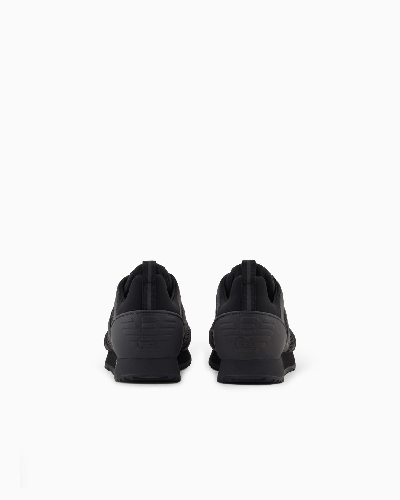EA7 Ea7 Erkek Nefes Alabilen File Detaylı Rahat Taban Kartal Logo Motifli Siyah Sneaker 7X000334 AF18610-MC178