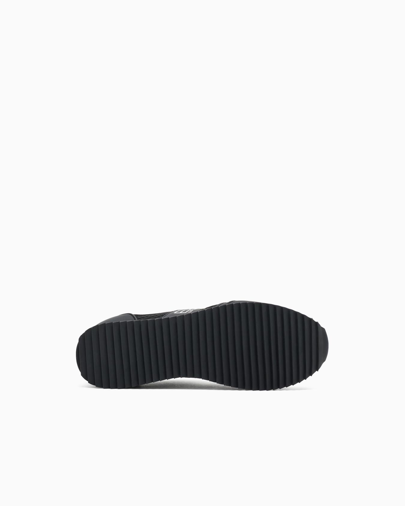 EA7 Ea7 Erkek Nefes Alabilen File Detaylı Rahat Taban Kartal Logo Motifli Beyaz-Siyah Sneaker 7X000334 AF18610-MC001