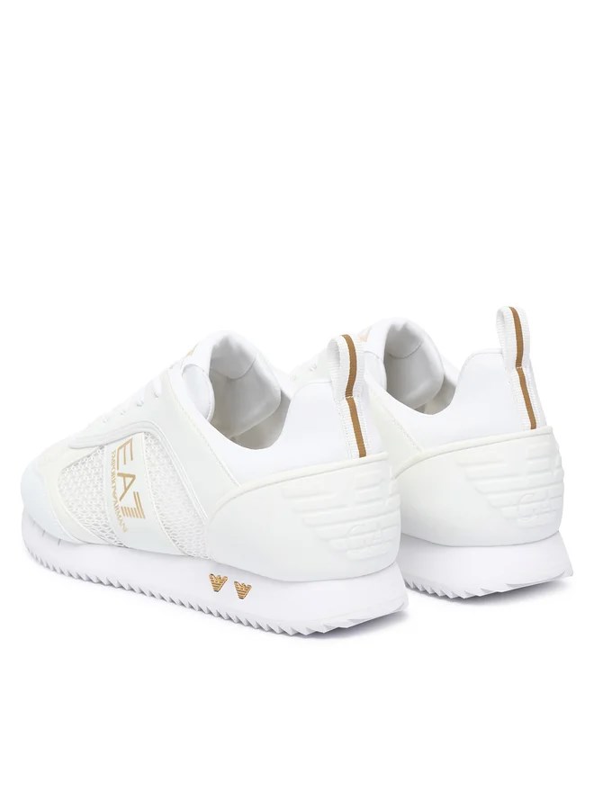 EA7 Ea7 Erkek Nefes Alabilen File Detaylı Rahat Taban Kartal Logo Motifli Beyaz Sneaker 7X000334 AF18610-M0197