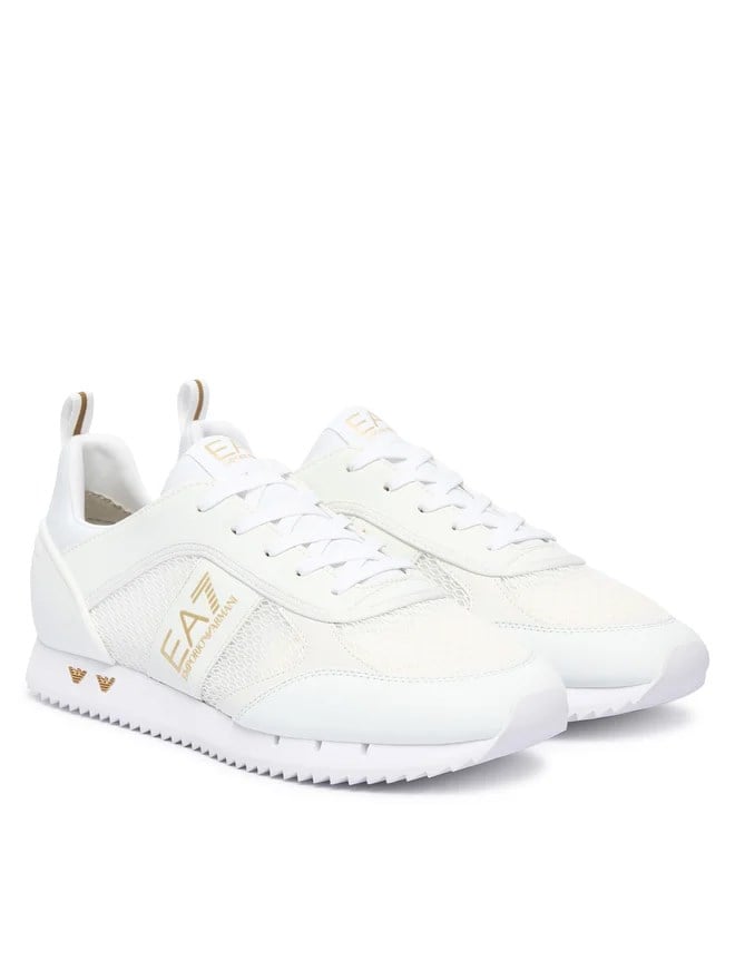 EA7 Ea7 Erkek Nefes Alabilen File Detaylı Rahat Taban Kartal Logo Motifli Beyaz Sneaker 7X000334 AF18610-M0197