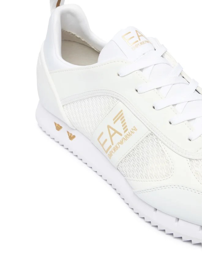 EA7 Ea7 Erkek Nefes Alabilen File Detaylı Rahat Taban Kartal Logo Motifli Beyaz Sneaker 7X000334 AF18610-M0197