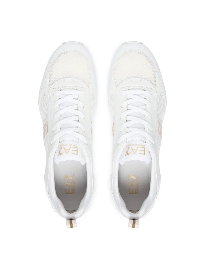 EA7 Ea7 Erkek Nefes Alabilen File Detaylı Rahat Taban Kartal Logo Motifli Beyaz Sneaker 7X000334 AF18610-M0197